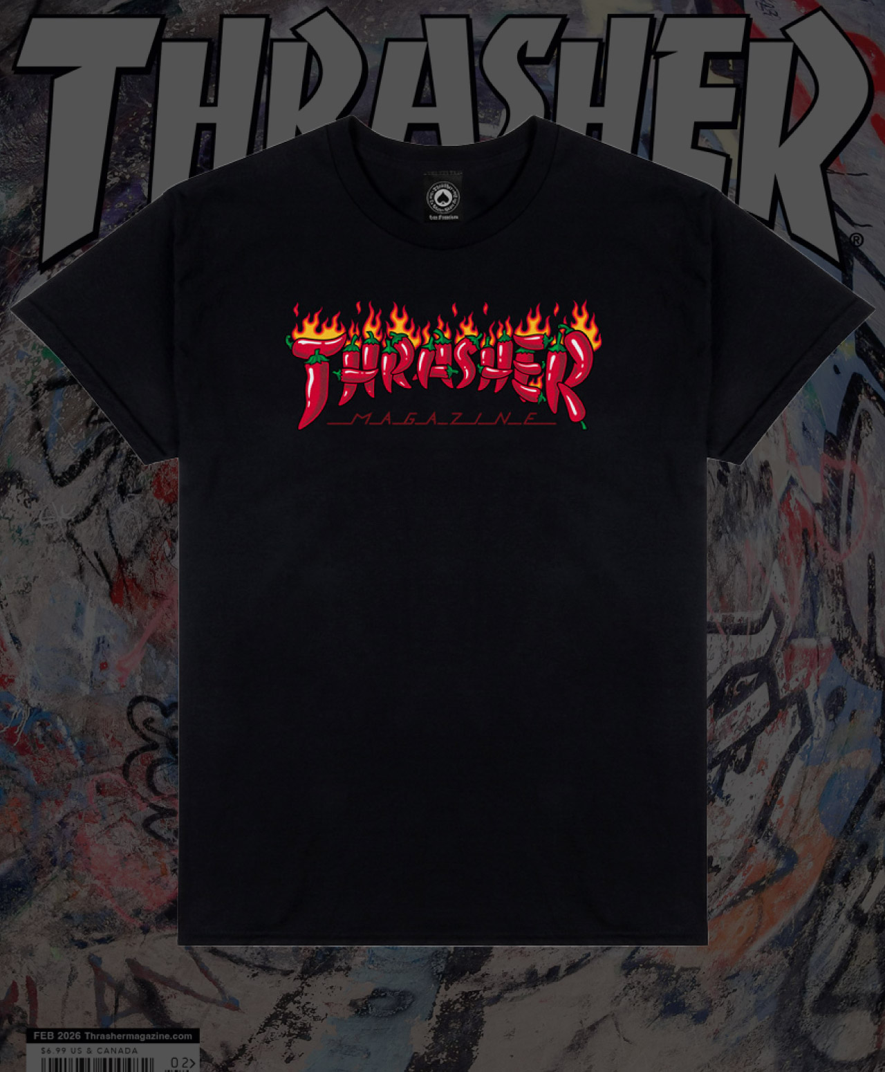 THRASHER FUEGO TEE BLACK