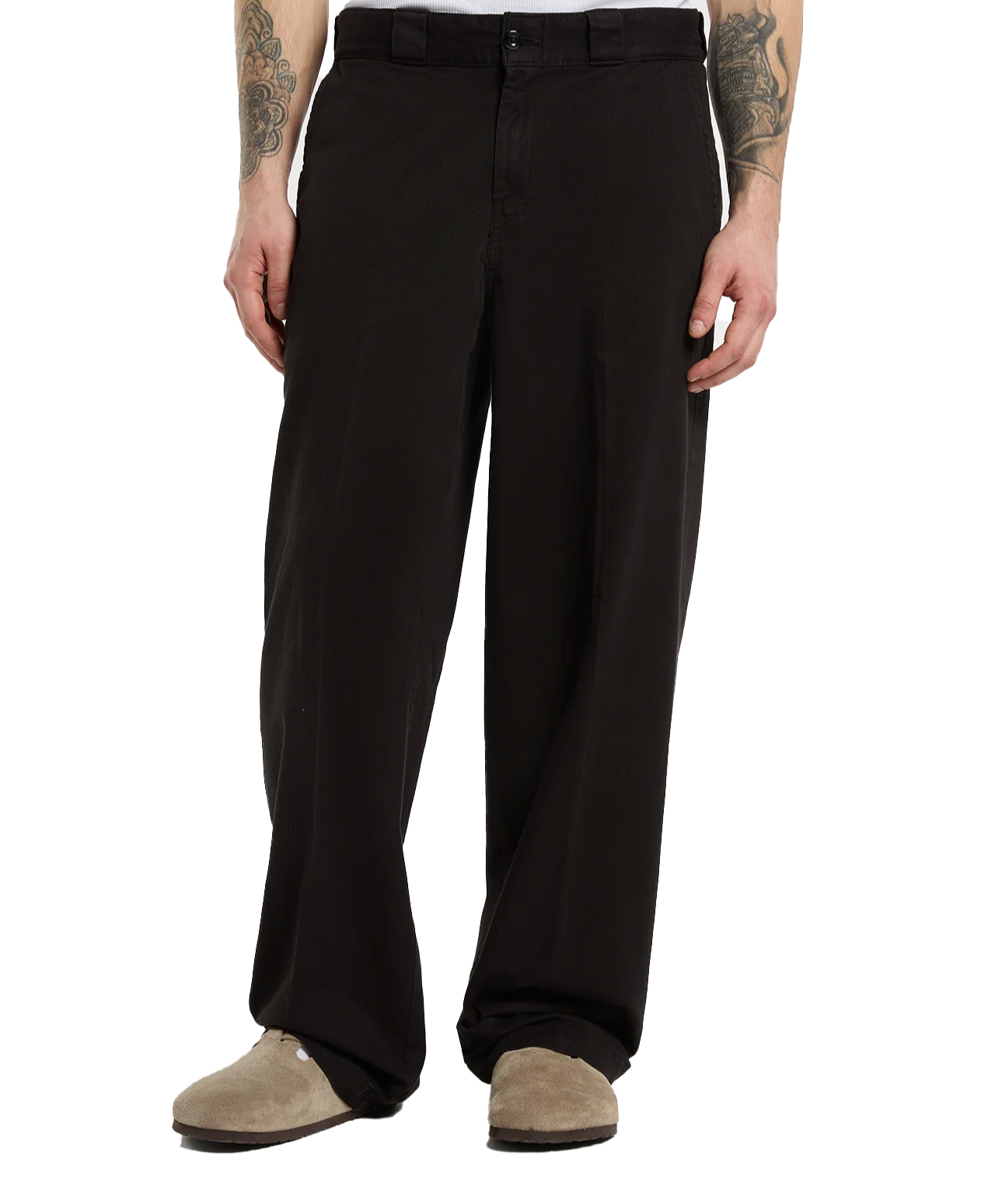 DICKIES 247 LOOSE WORK PANTS BLACK GARMENT DYED