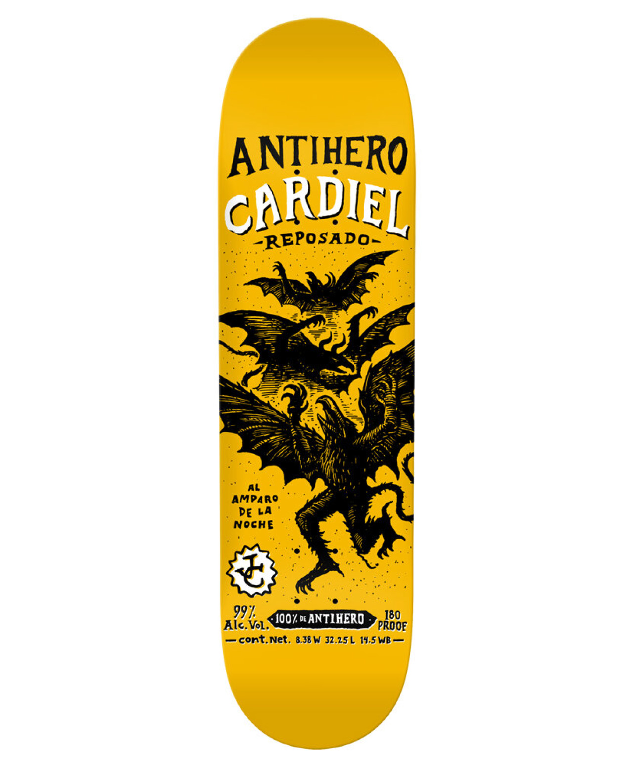 ANTIHERO CARNALES J. CARDIEL SKATE DECK 8.38 MULTI