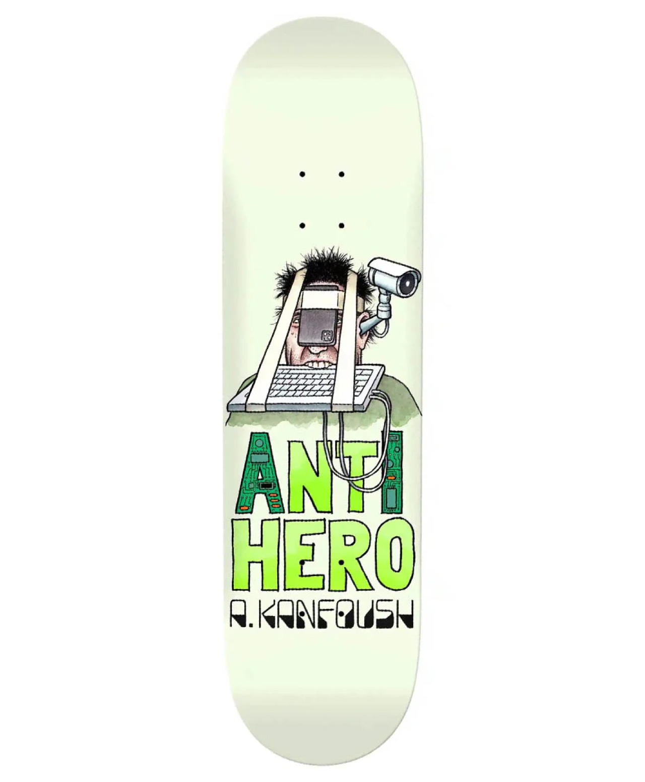 ANTIHERO ANTI INTELLIGENCE KANFOUSH SKATE DECK 8.4 MULTI