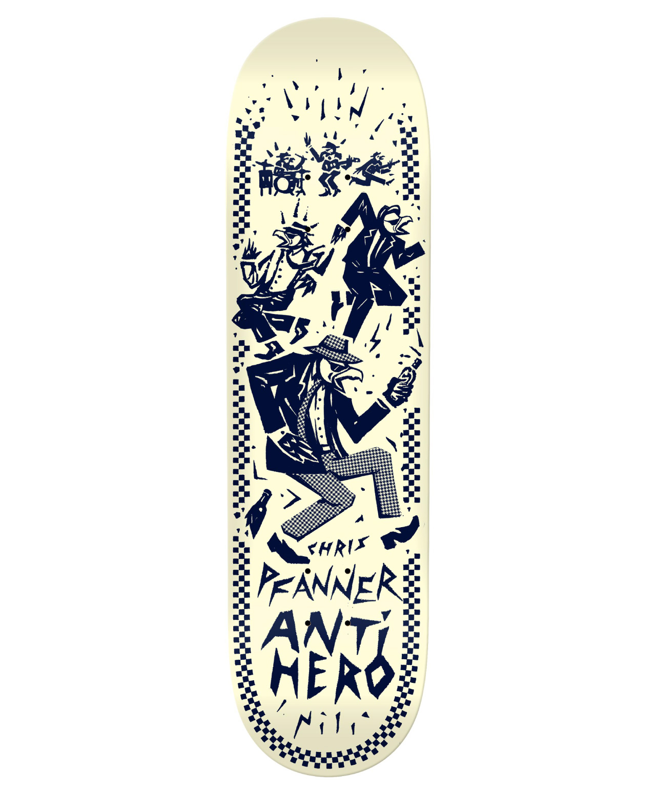 ANTIHERO RUDER BOYS PFANNER SKATE DECK 8.25 MULTI