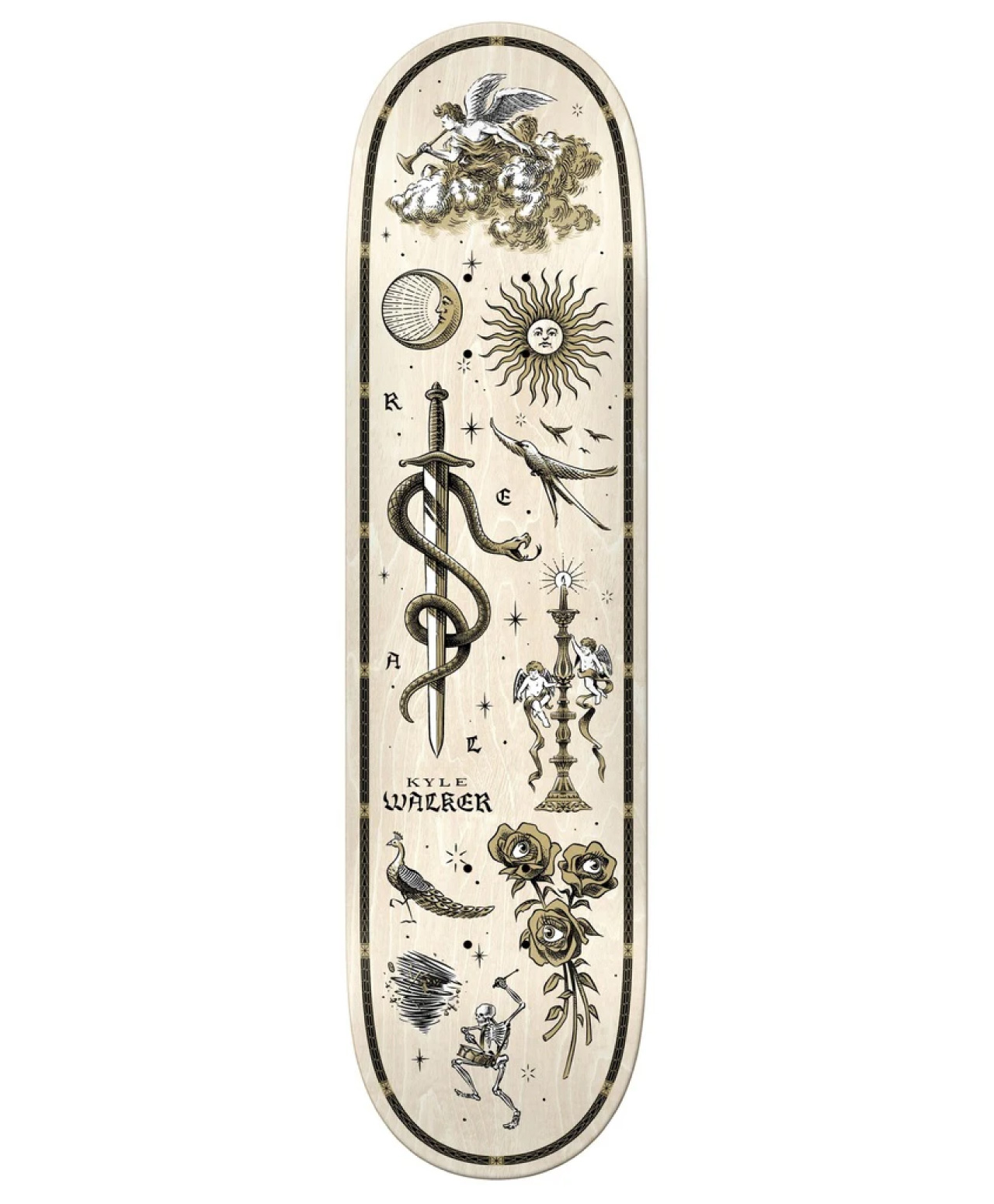 REAL ENGRAVED KYLE SKATE DECK 8.38 MULTI