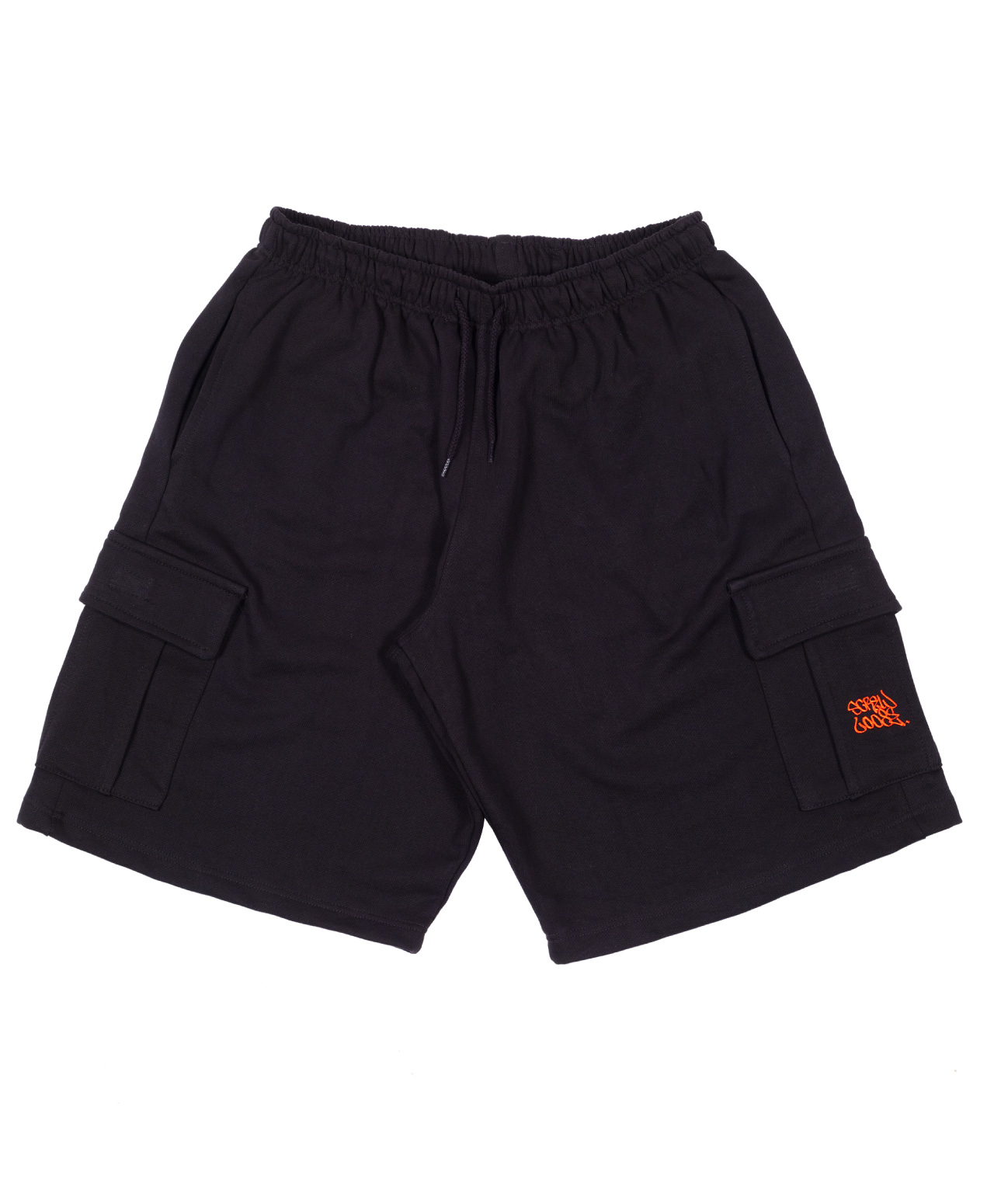 SCREW LOOSE CARGO SWEAT SHORTS BLACK