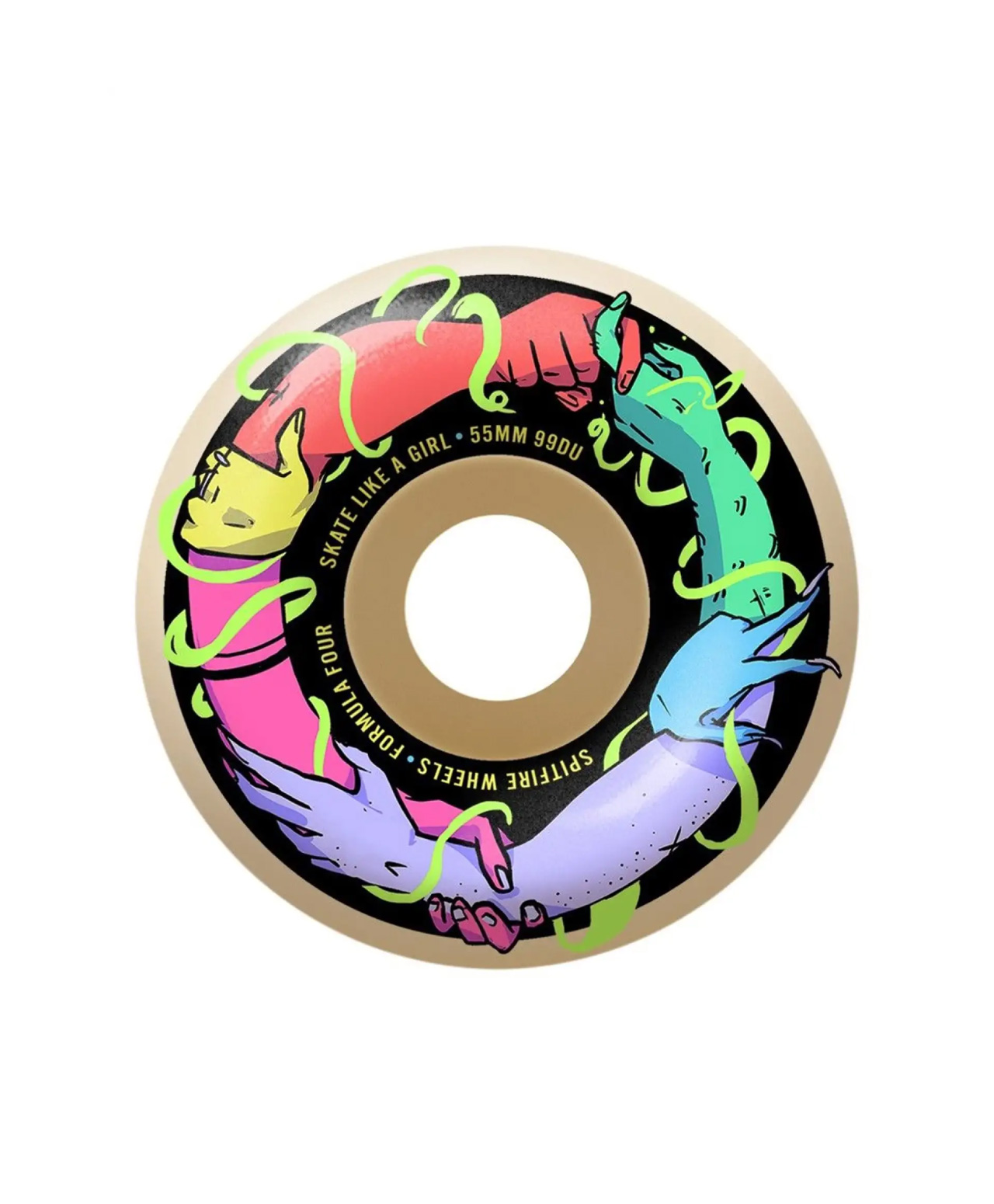 SPITFIRE FORMULA FOUR SKATE LIKE A GIRL CLASSICS 99A 55mm WHEELS NATURAL
