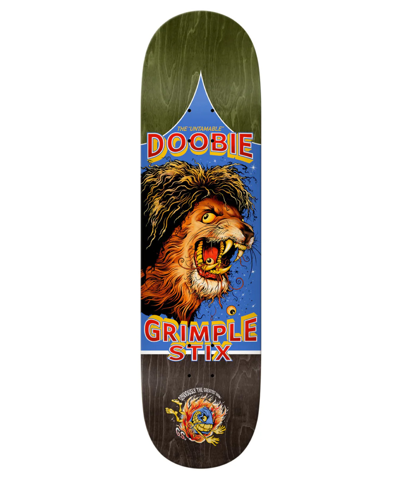 ANTIHERO GRIMPLE OBVIOUS GREATS DOOBIE SKATE DECK 8.5 MULTI
