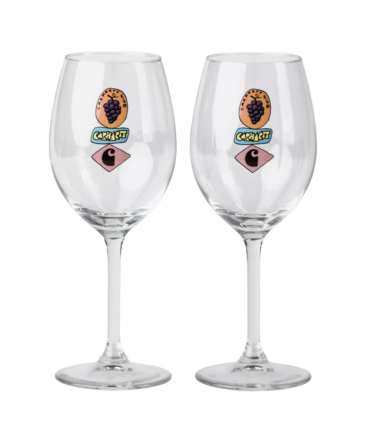 CARHARTT WIP STACKED GRAPE WINE GLASS SET CLEAR