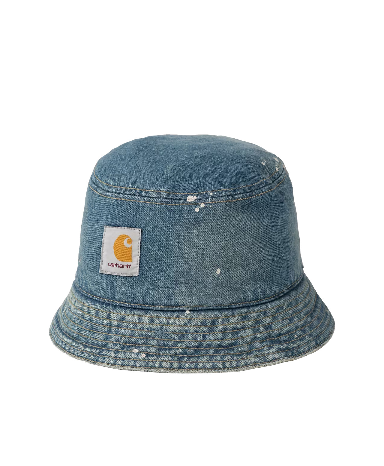 CARHARTT WIP BELMAR BUCKET HAT BLUE DESTROY WASH SPLATTER