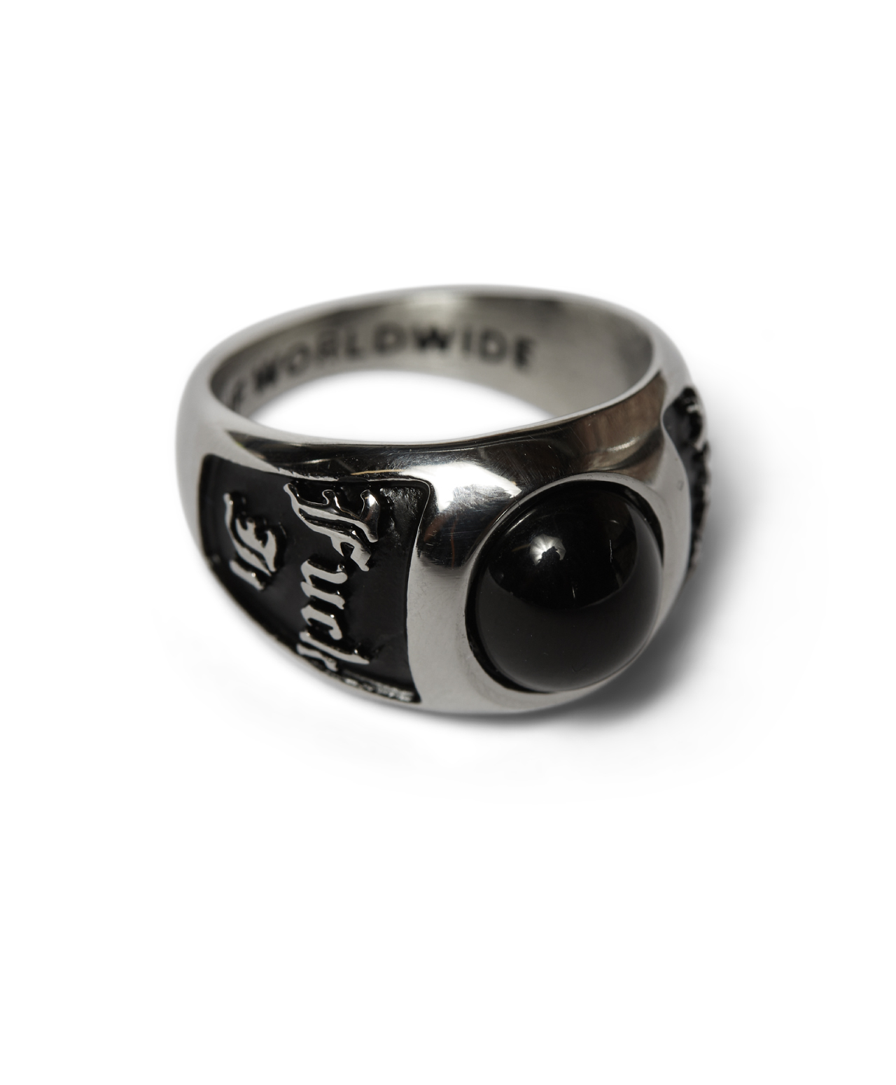 HUF ONYX SIGNET RING SILVER