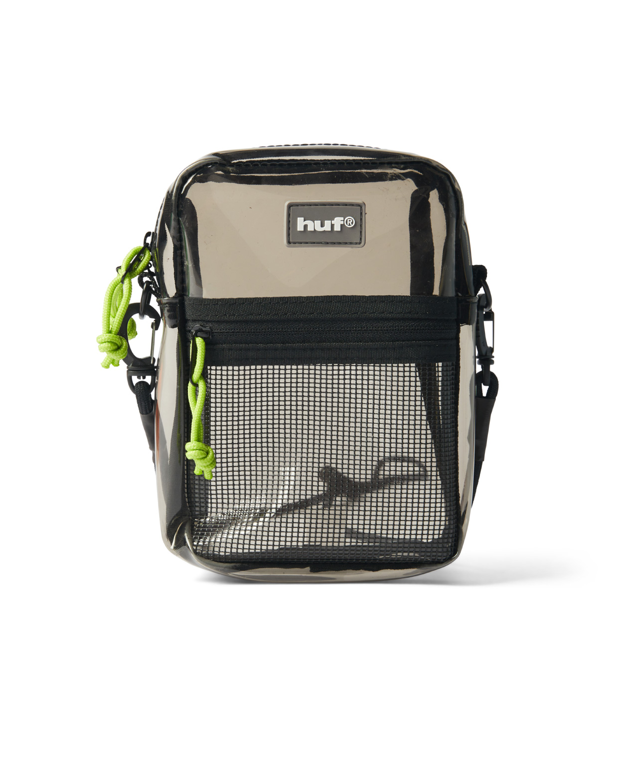 HUF MERCER TRANSPARENT SIDE BAG SMOKE BLACK