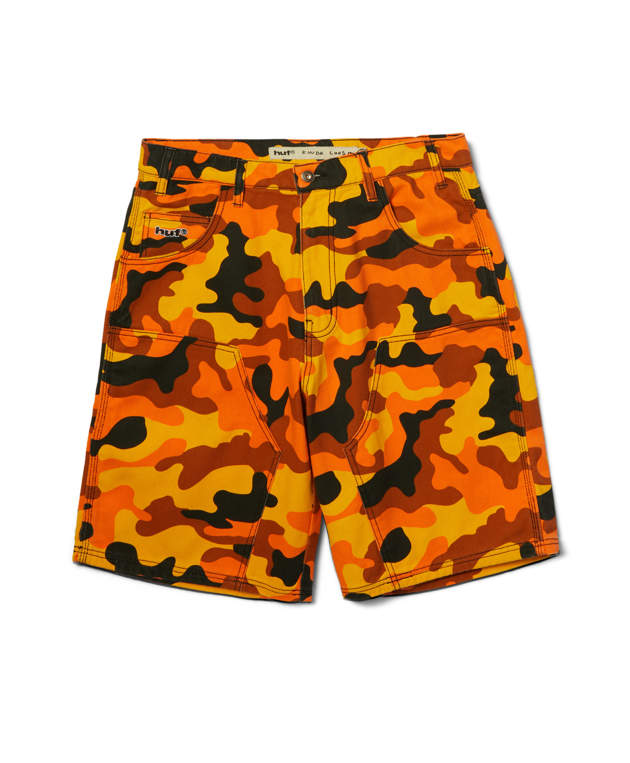 HUF KINDA LOOSE DOUBLE KNEE CAMO SHORT LAVA