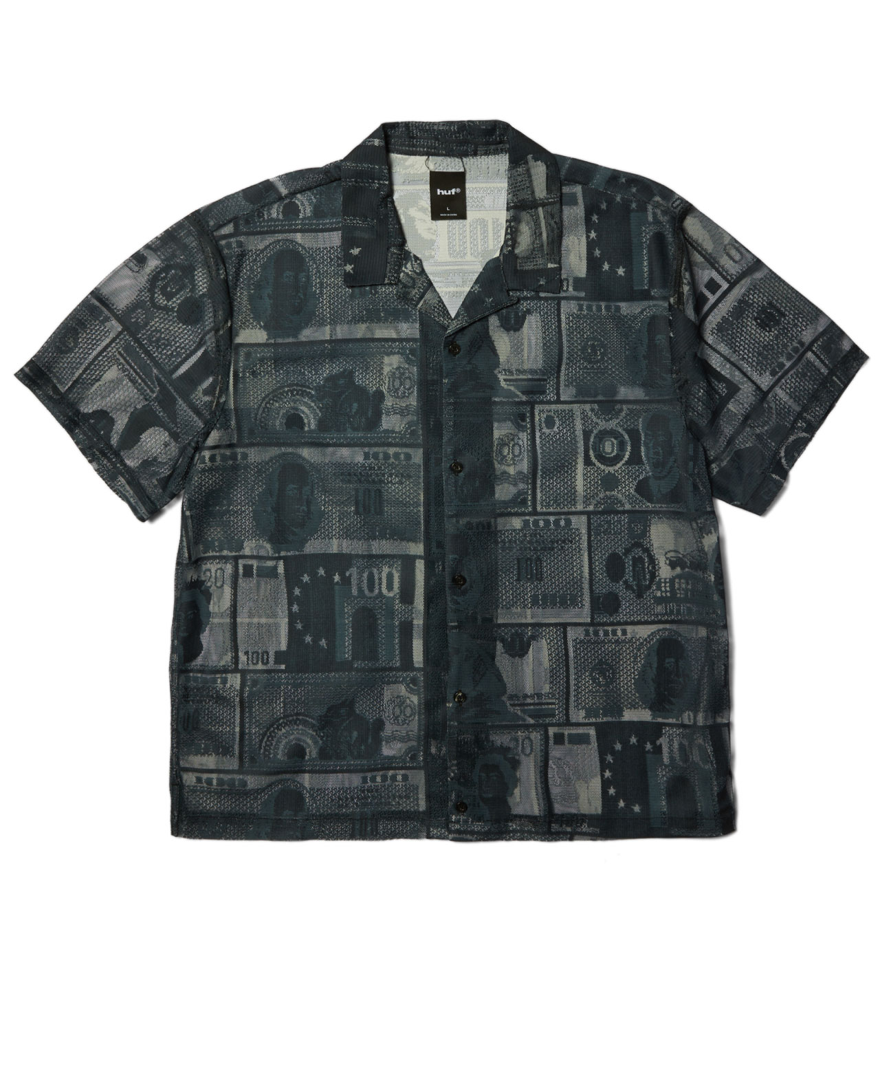 HUF GLOBAL CURRENCY LACE SHIRT BLACK