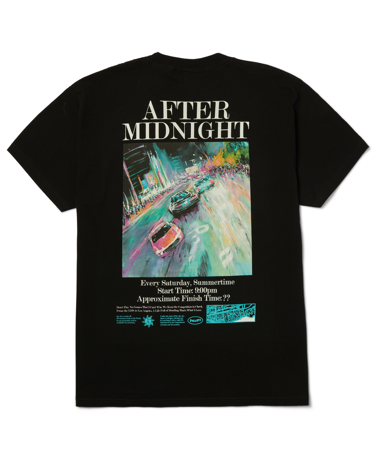HUF AFTER MIDNIGHT TEE BLACK