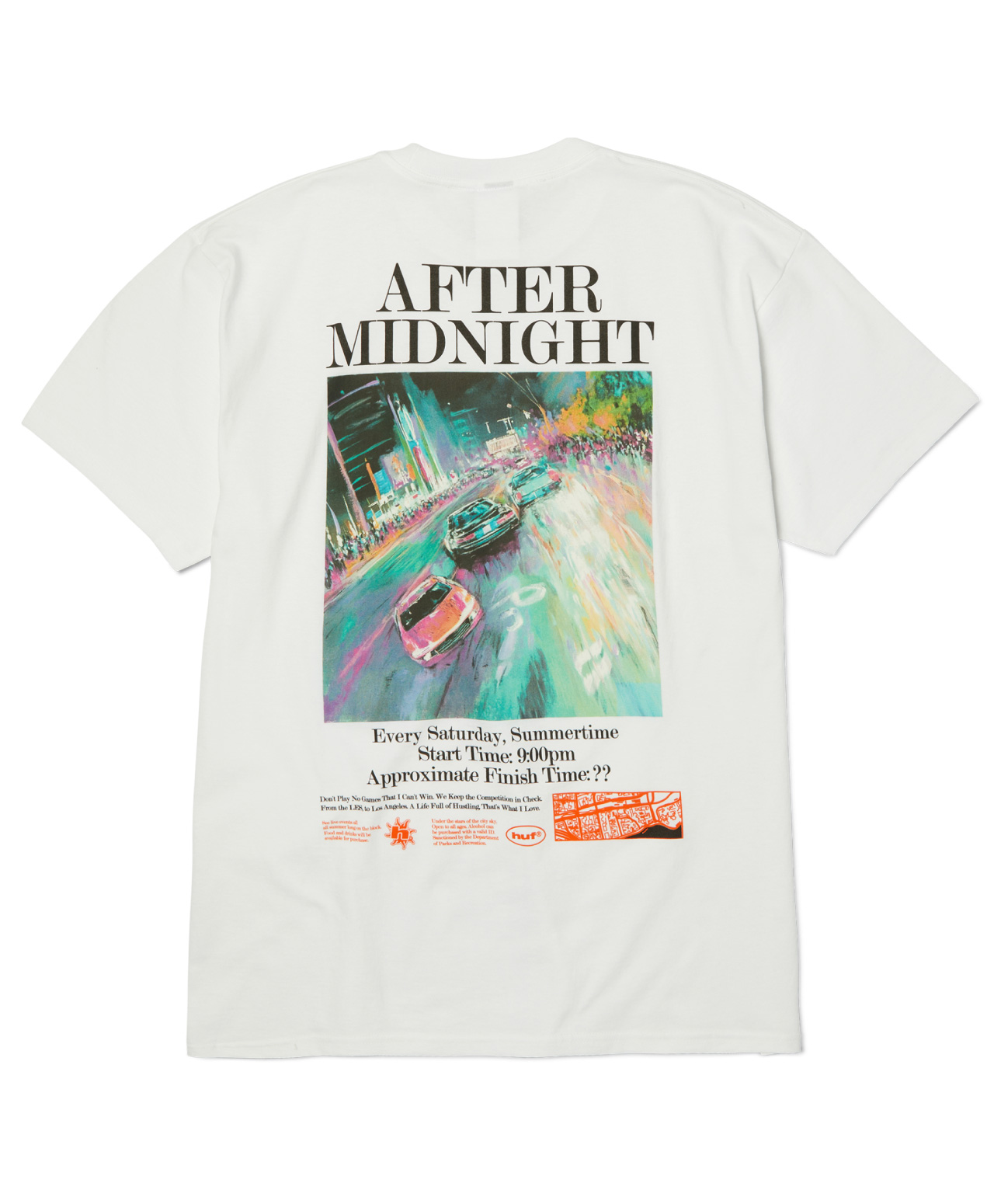 HUF AFTER MIDNIGHT TEE WHITE
