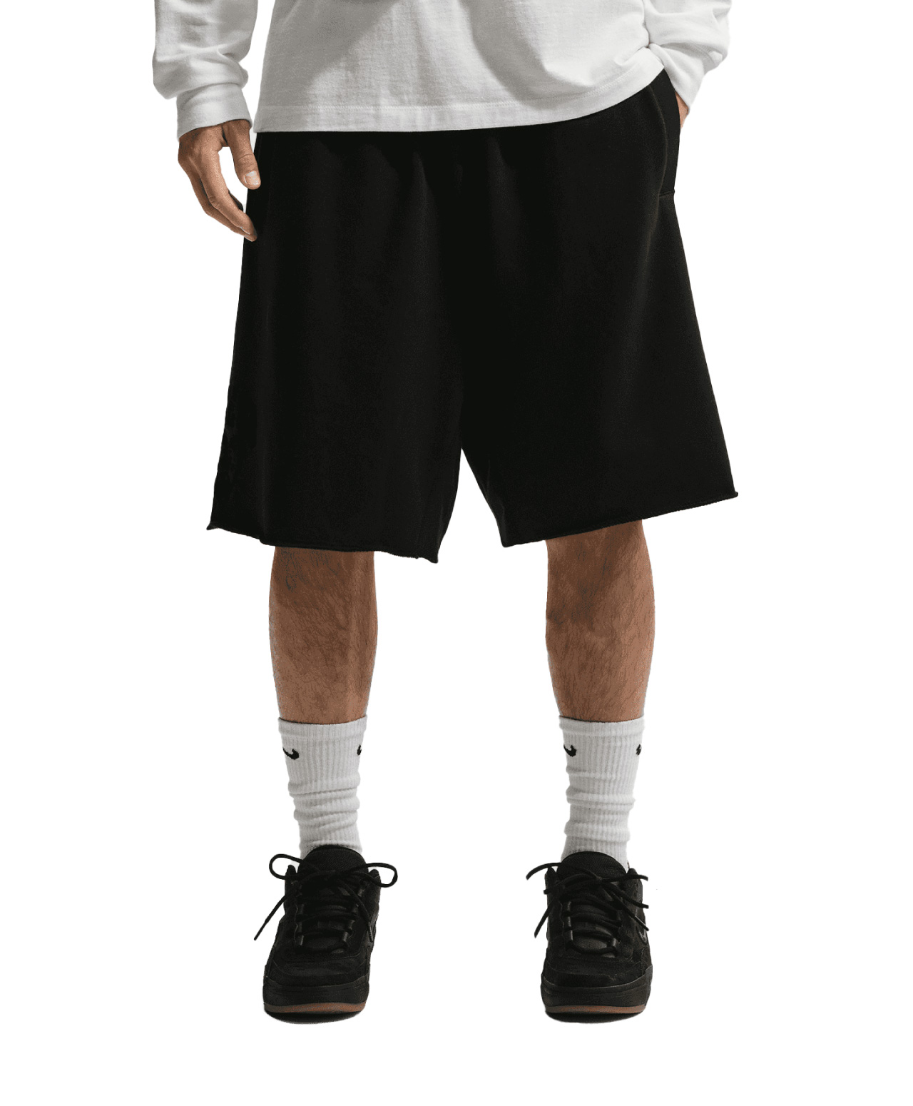 NIKE SB GRAPHIC FLEECE SHORTS BLACK/WHITE
