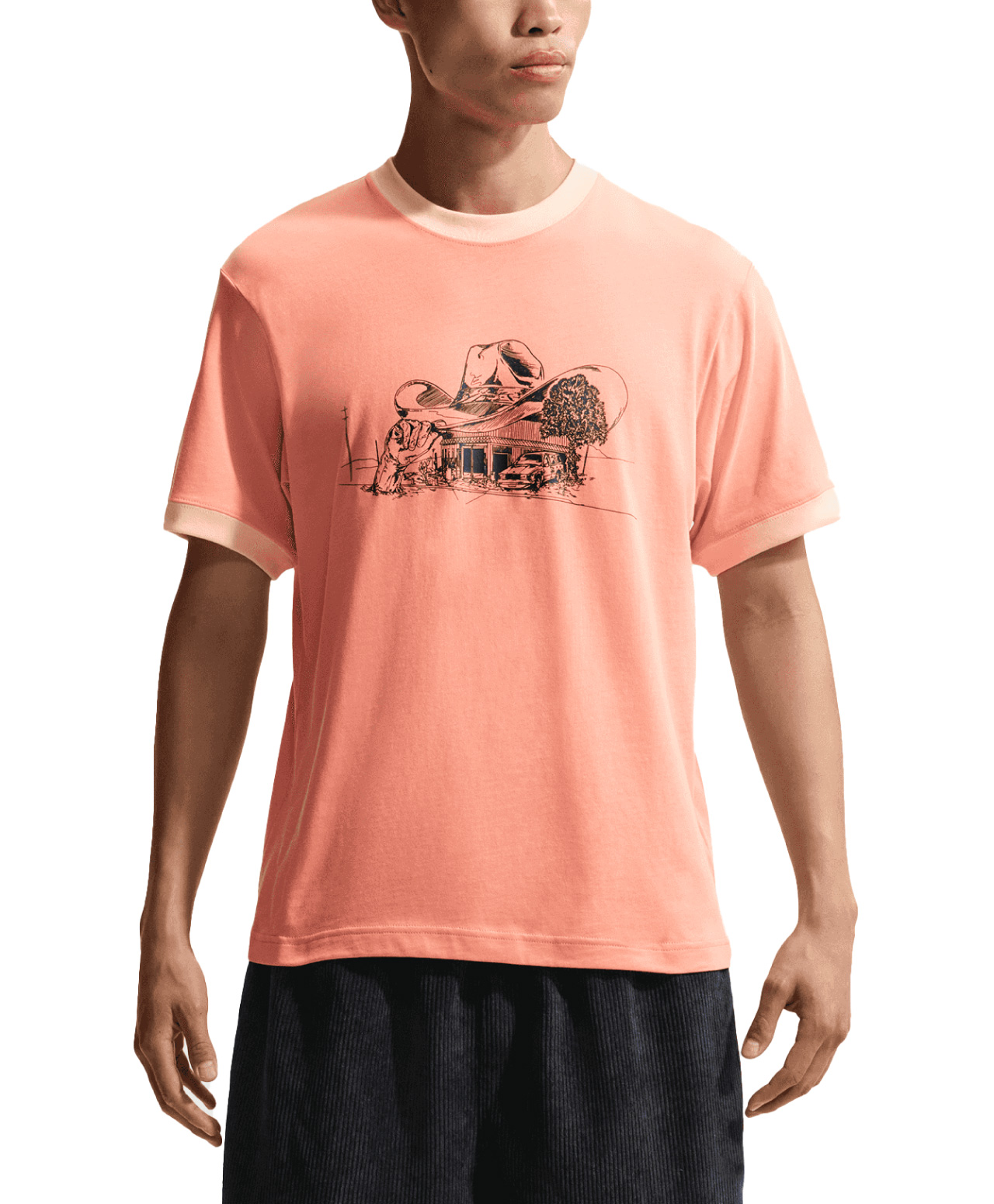 NIKE SB ROADSIDE RINGER TEE ORANGE FROST/TANGERINE TINT