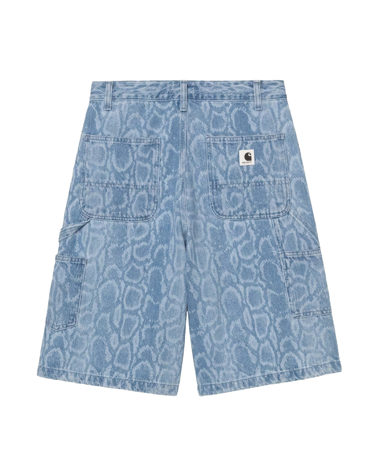 CARHARTT WIP WOMENS SNAKE NIXON DOUBLE KNEE SHORT SNAKE CAMO/BLUE BLEACHED