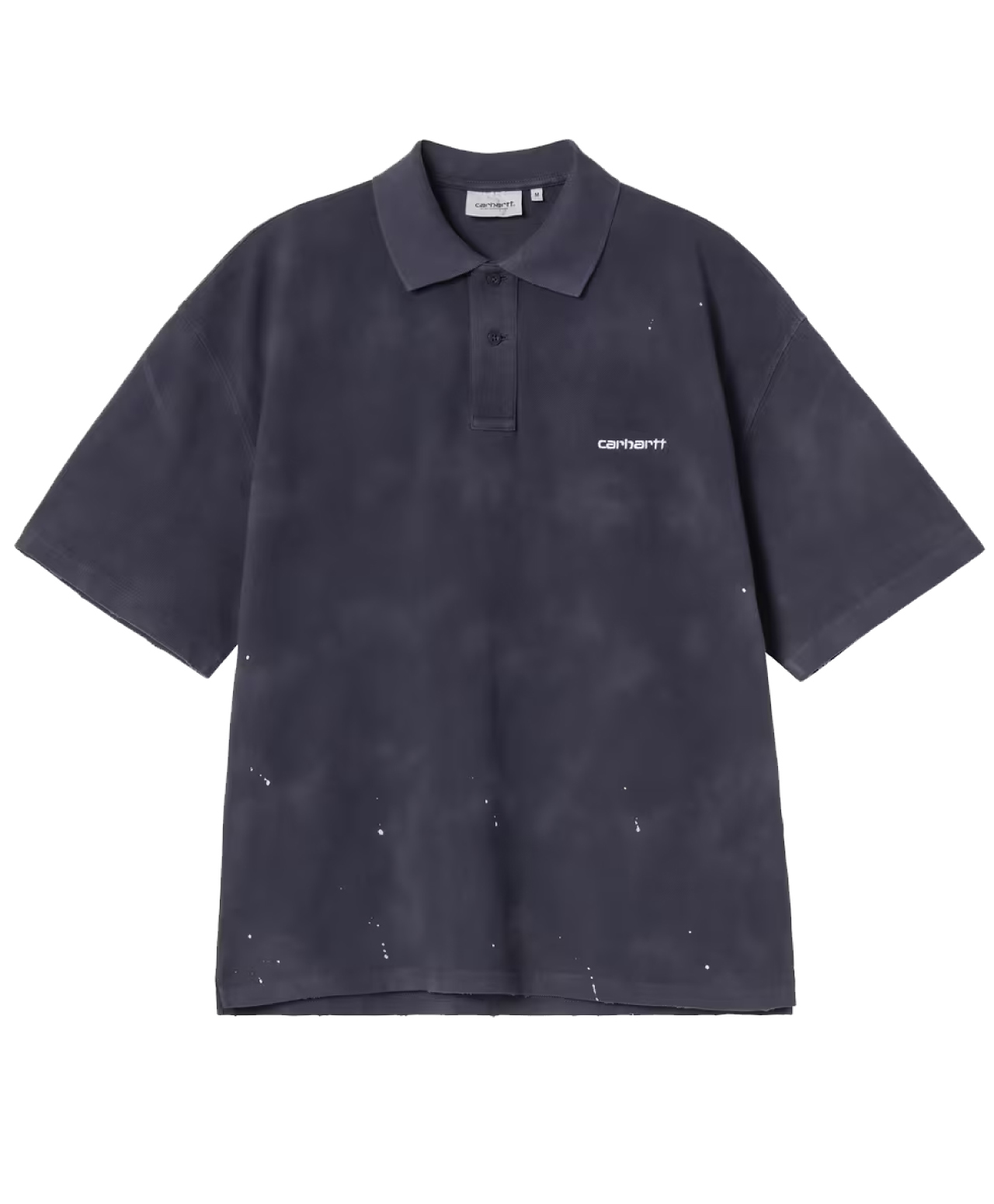 CARHARTT WIP PAINTER POLO BLACK DESTROY WASH SPLATTER