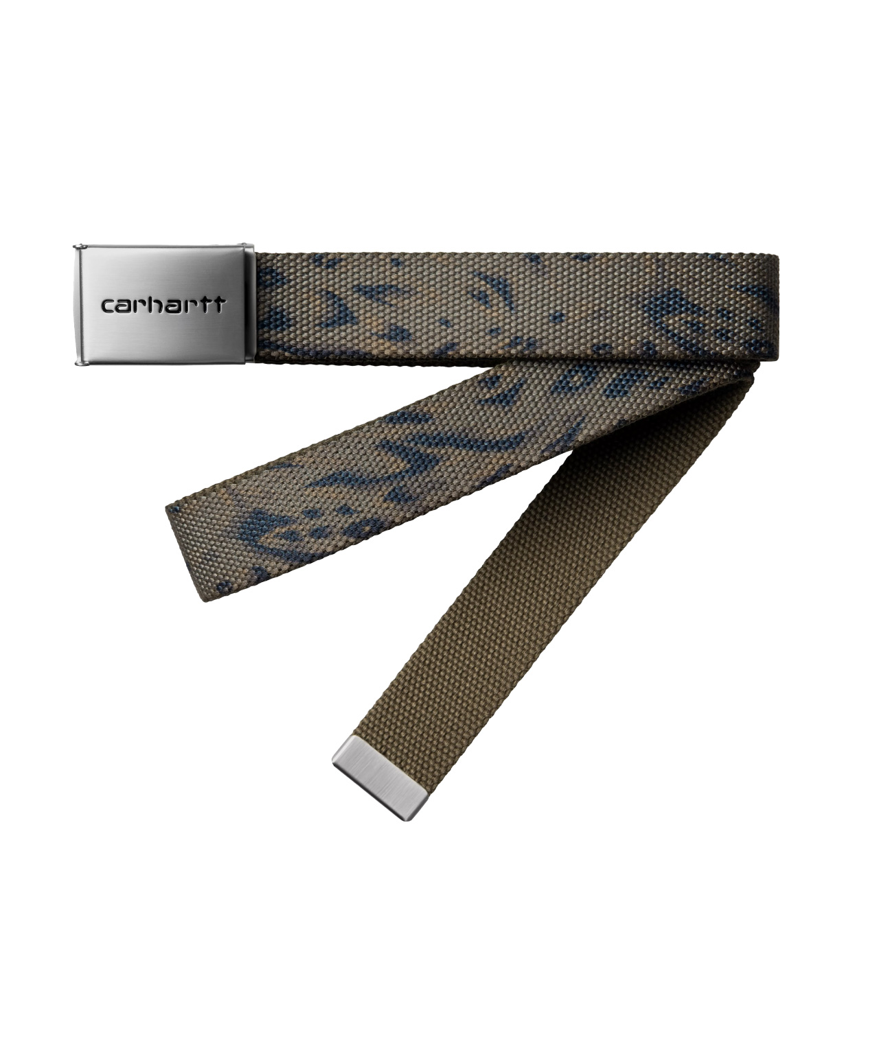 CARHARTT WIP CLIP BELT CHROME DUCK FEATHER PRINT/CYPRESS