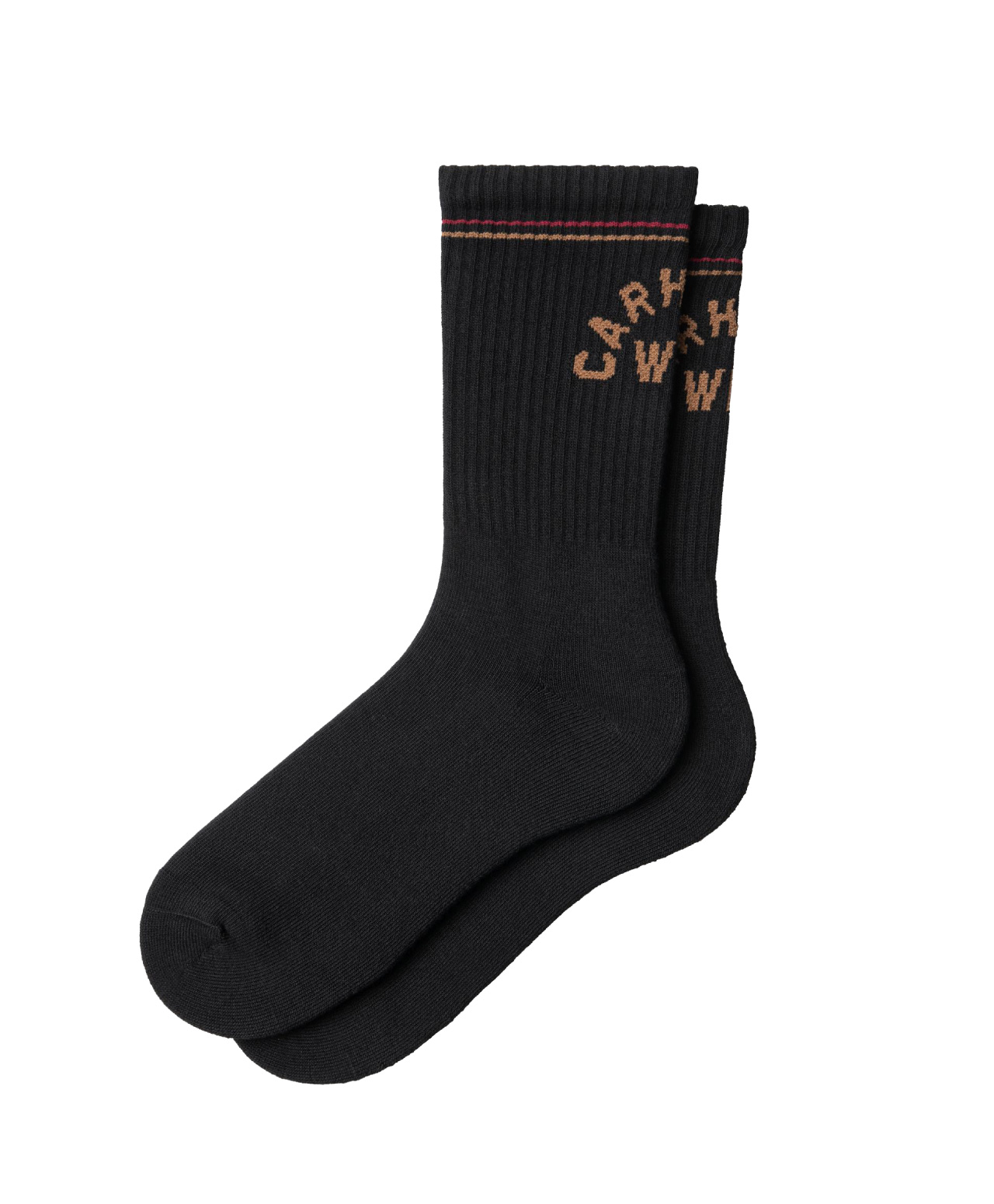 CARHARTT WIP ARCH SCRIPT SOCKS BLACK/WIP H BROWN