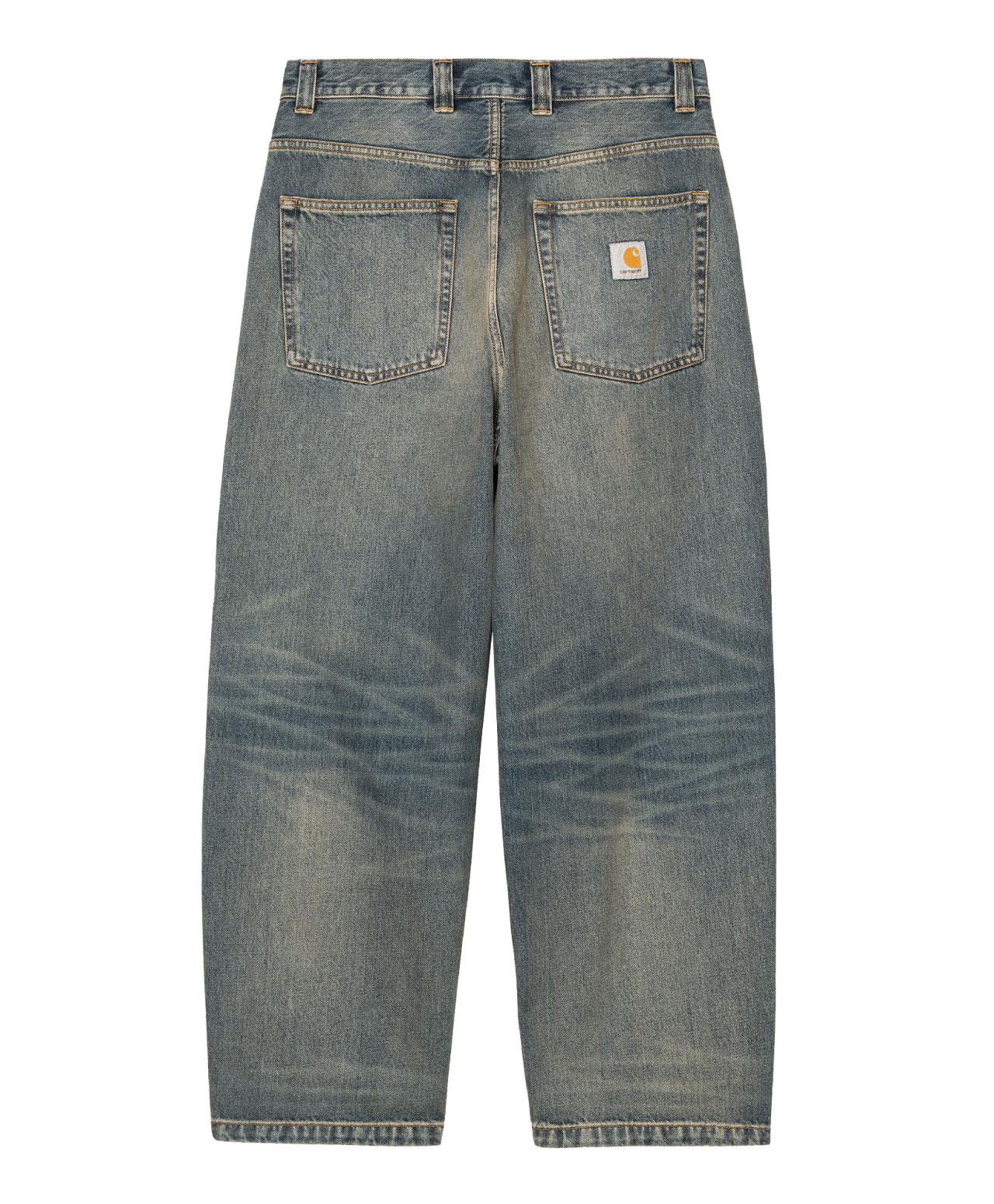 CARHARTT WIP BRANDON PANT BLUE WORN USED WASH