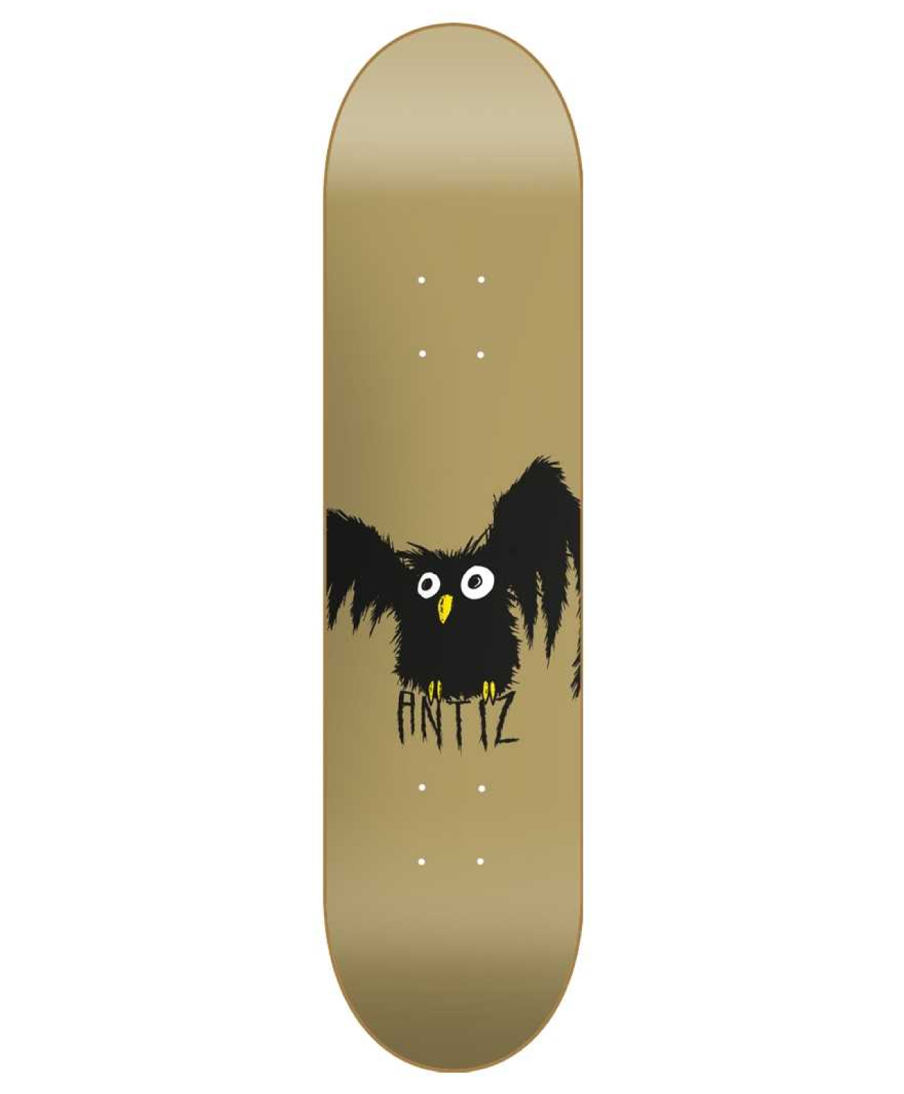 ANTIZ OWL SKATE DECK 7.75 GOLD