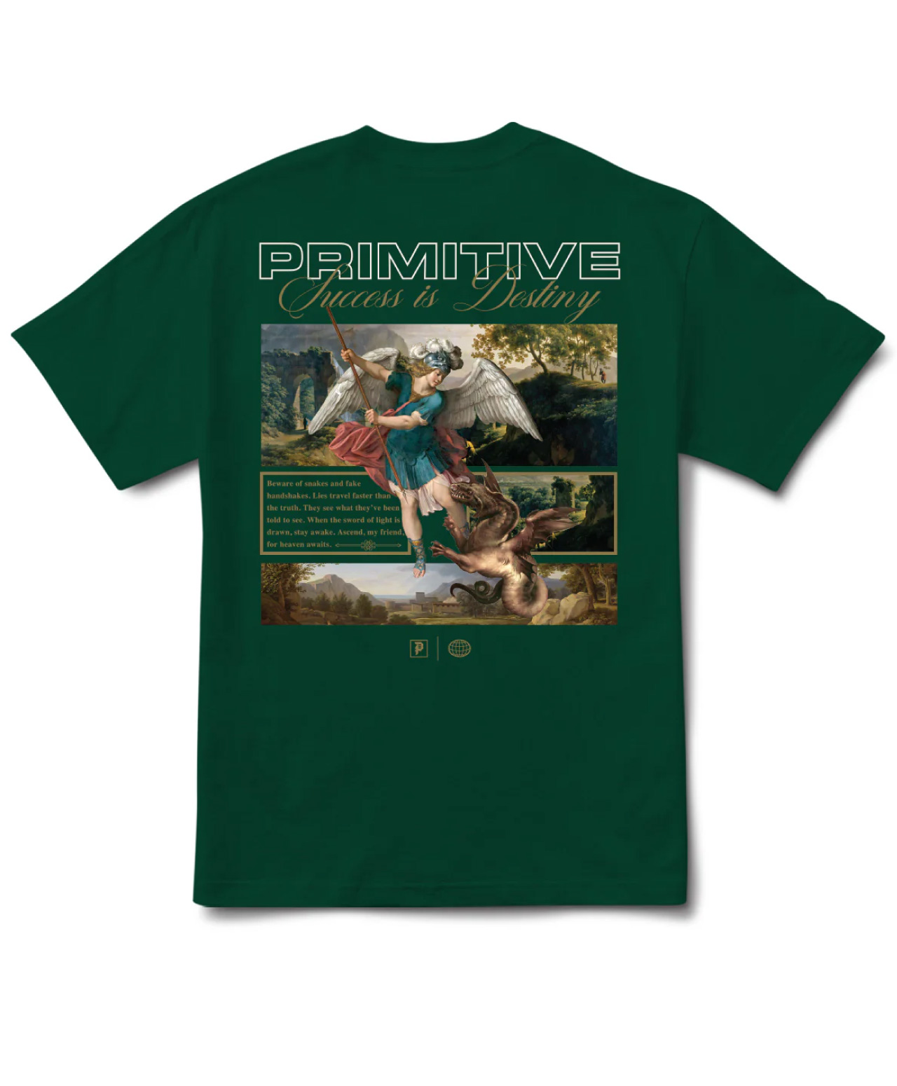 PRIMITIVE ASCEND HEAVYWEIGHT TEE FOREST GREEN
