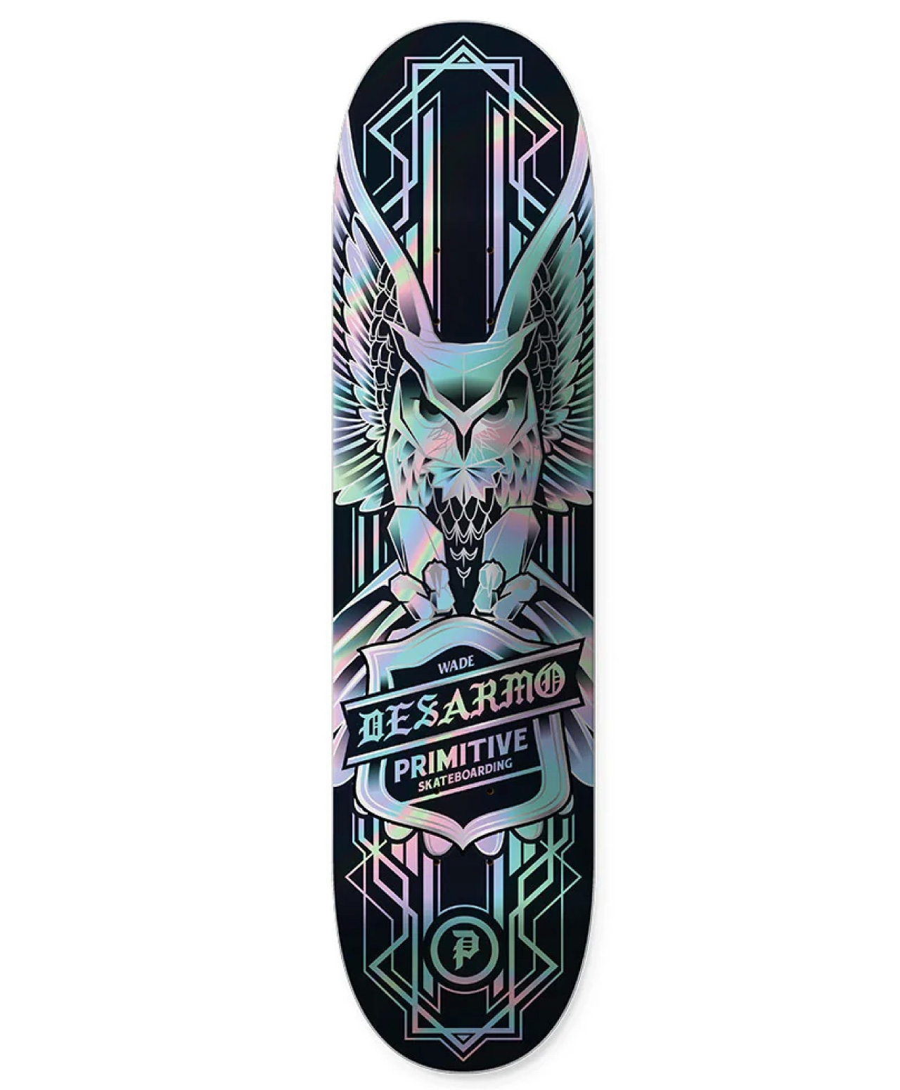 PRIMITIVE DESARMO OWL SPECTRA SKATE DECK 8.125 BLACK