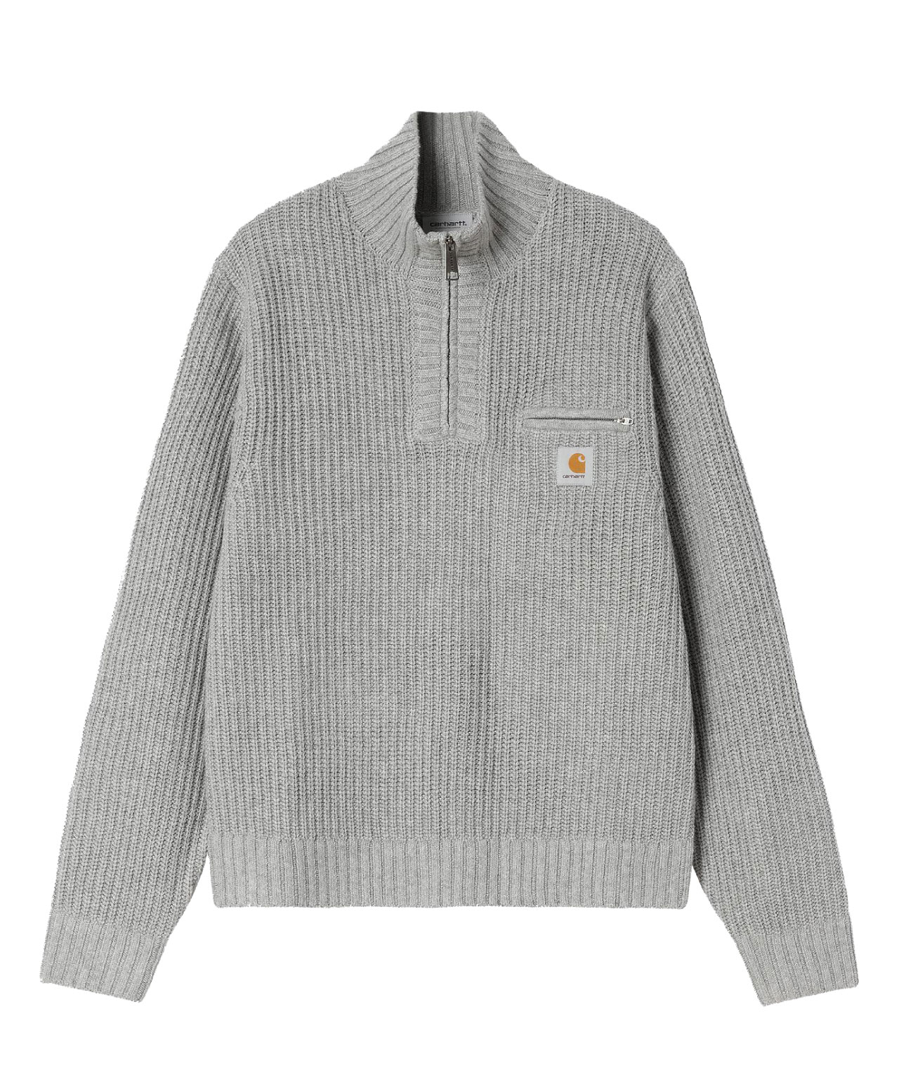 CARHARTT WIP DETROIT HALF ZIP SWEATER GREY HEATHER