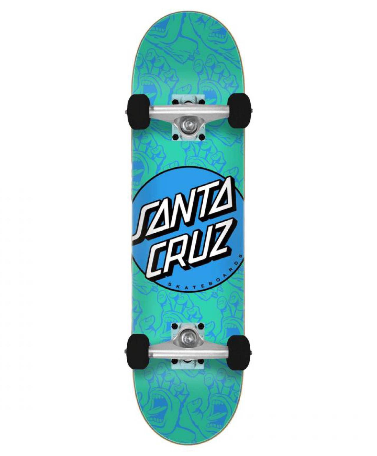 SANTA CRUZ OTHER DOT HANDS MINI COMPLETE SKATEBOARD 7.75 BLUE/MULTI