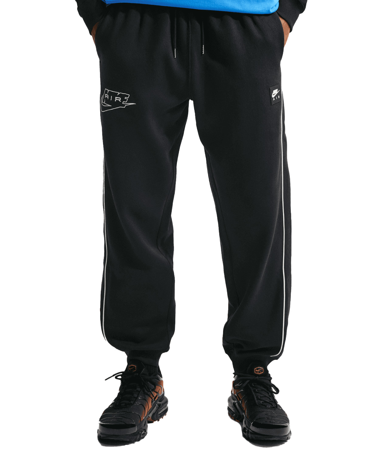 NIKE SPORTSWEAR AIR FLEECE JOGGERS BLACK/WHITE