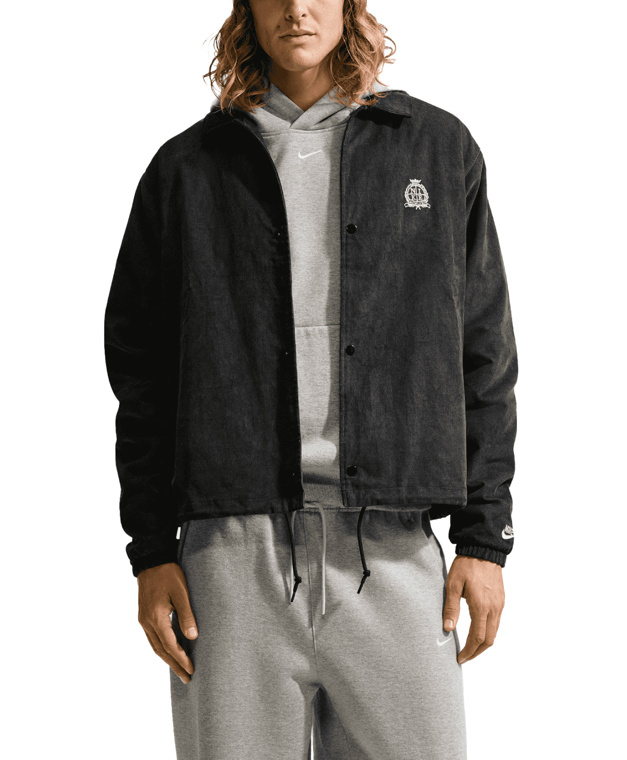 NIKE SPORTSWEAR CLUB CORDUROY COACHES JACKET BLACK/SANDDRIFT