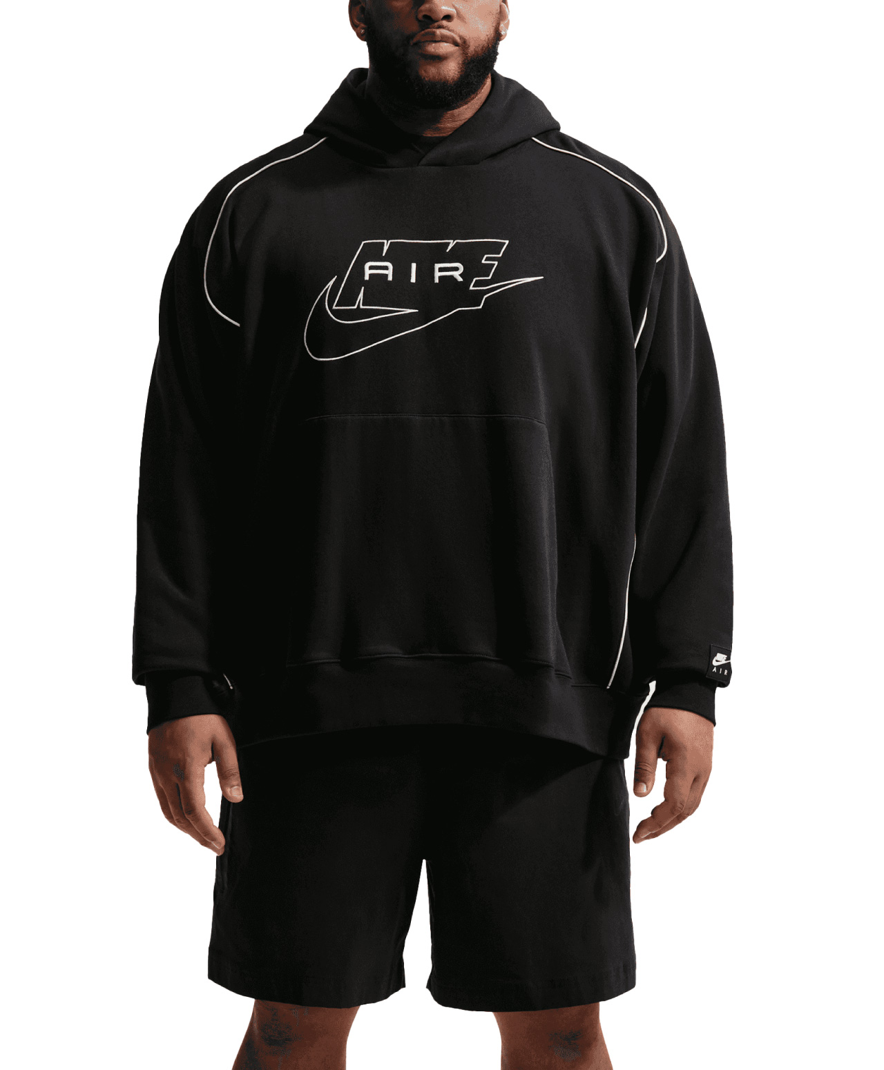 NIKE SPORTSWEAR AIR FLEECE HOOD BLACK/WHITE