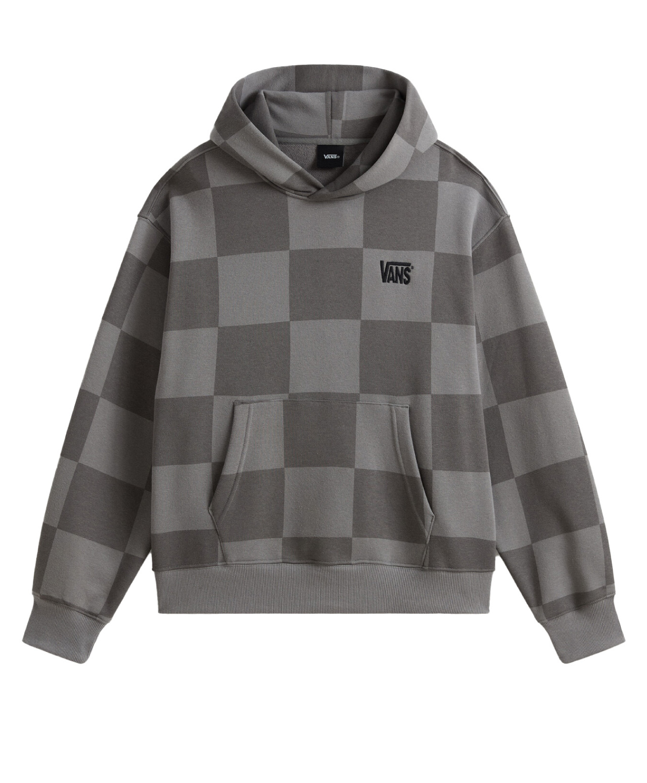 VANS TONAL CHECK STRETCH LOGO HOOD PEWTER