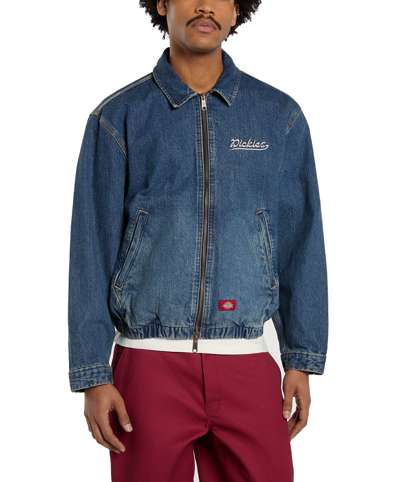 DICKIES EDGEWOOD UNLINED DENIM JACKET MID BLUE FADE WASH