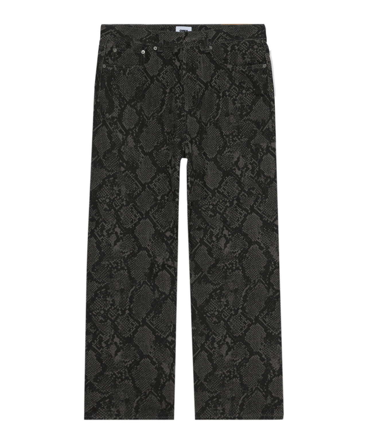 OBEY CLASSIC BAGGY DENIM PANTS SNAKE PRINT