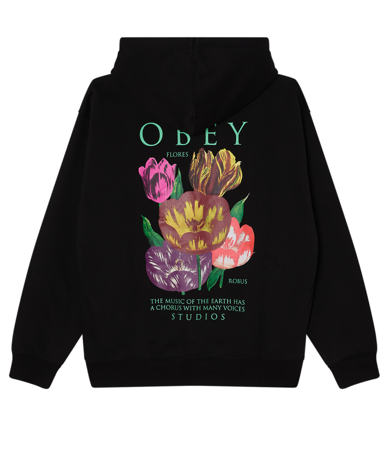 OBEY FLORES ROBUS HOOD BLACK
