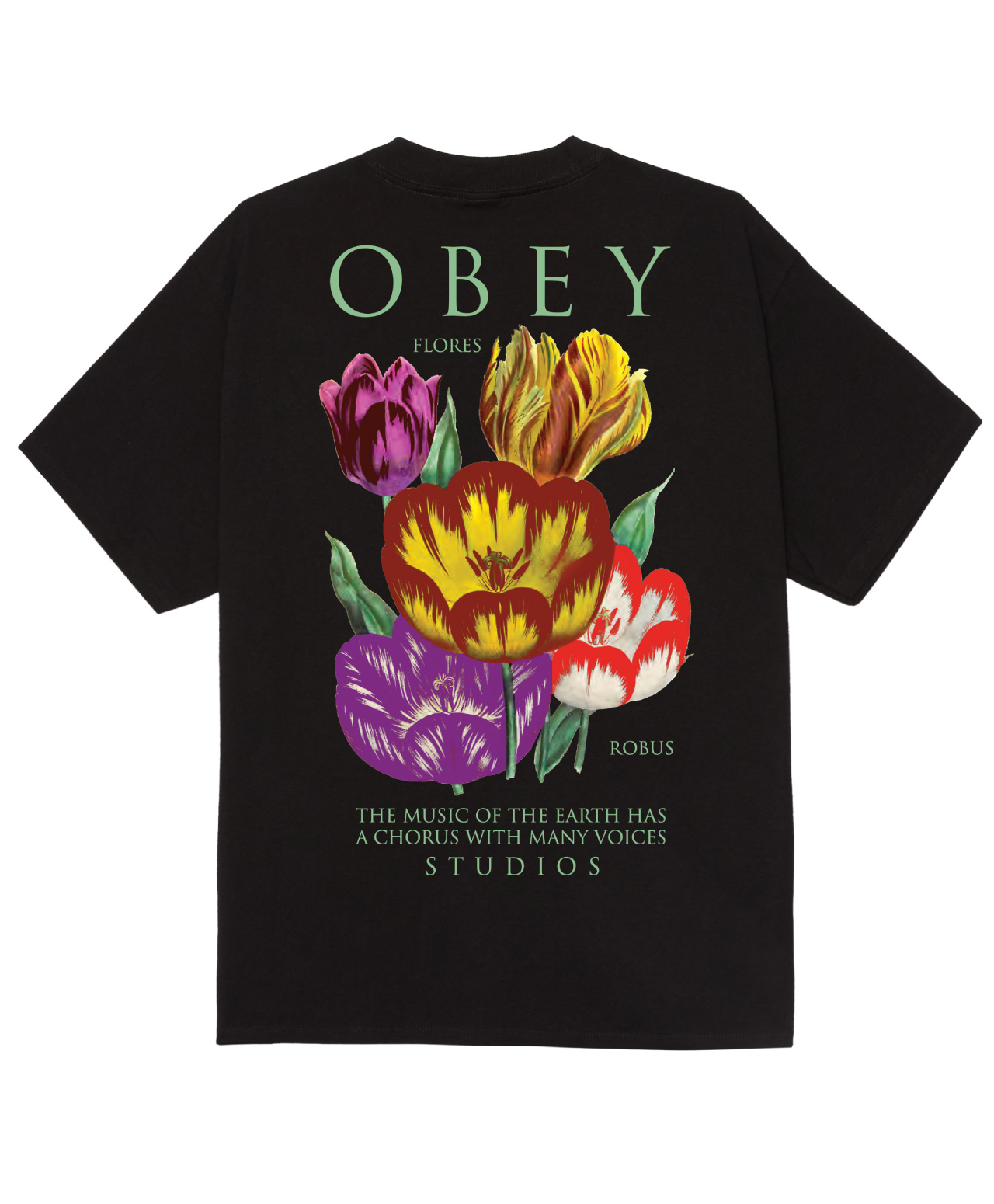 OBEY FLORES ROBUS TEE BLACK
