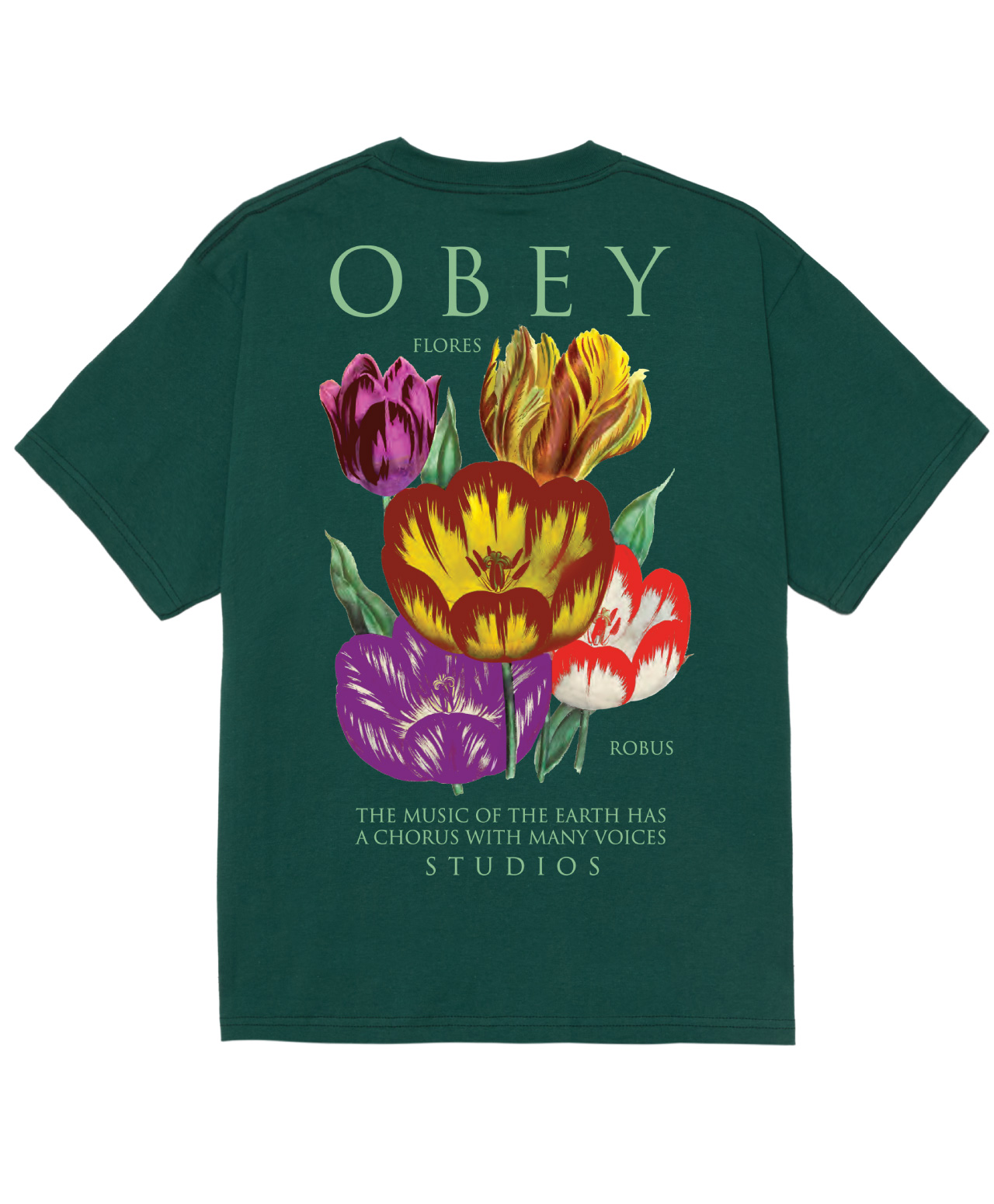 OBEY FLORES ROBUS TEE RAINFOREST