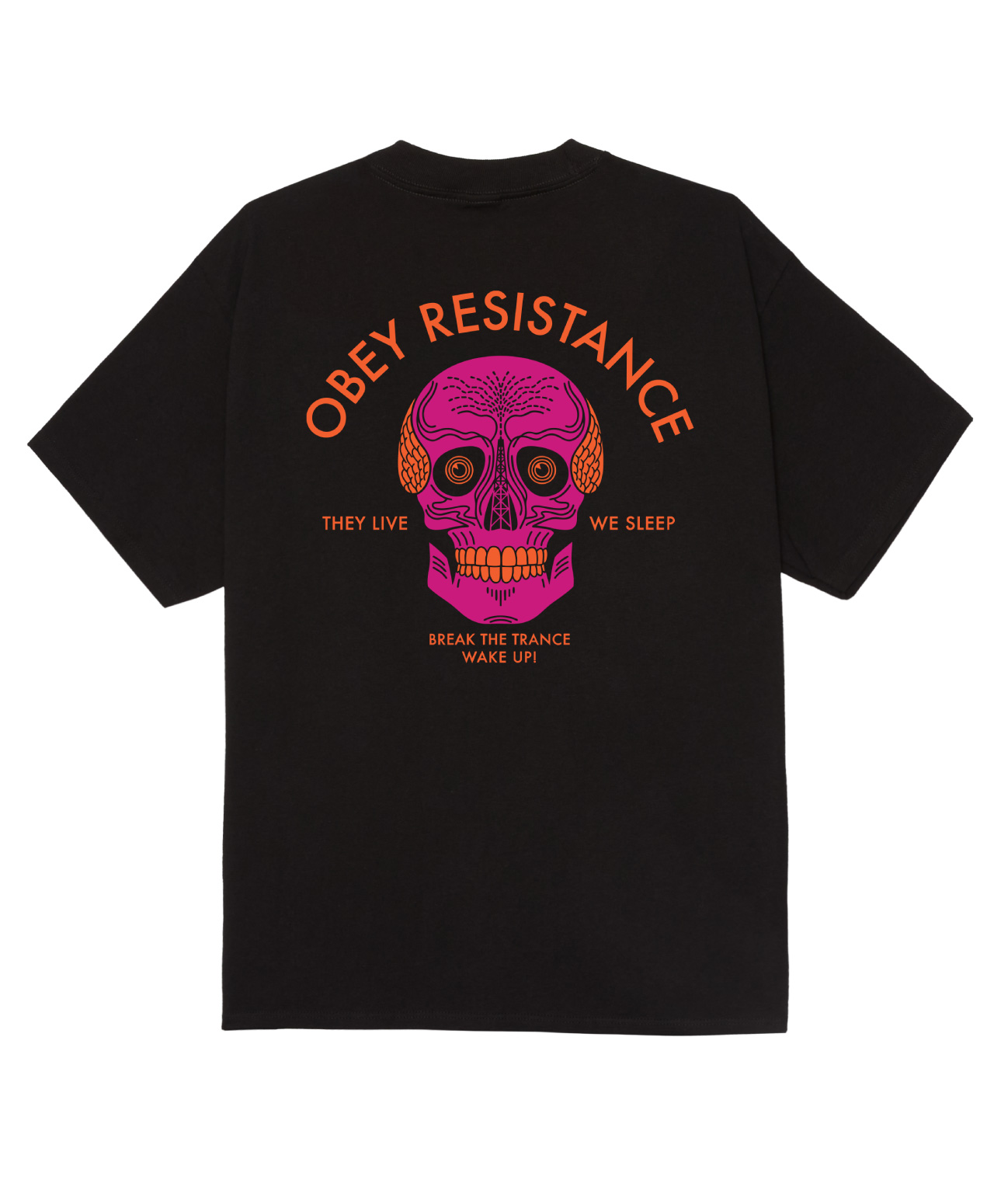 OBEY RESISTANCE SKULL TEE BLACK
