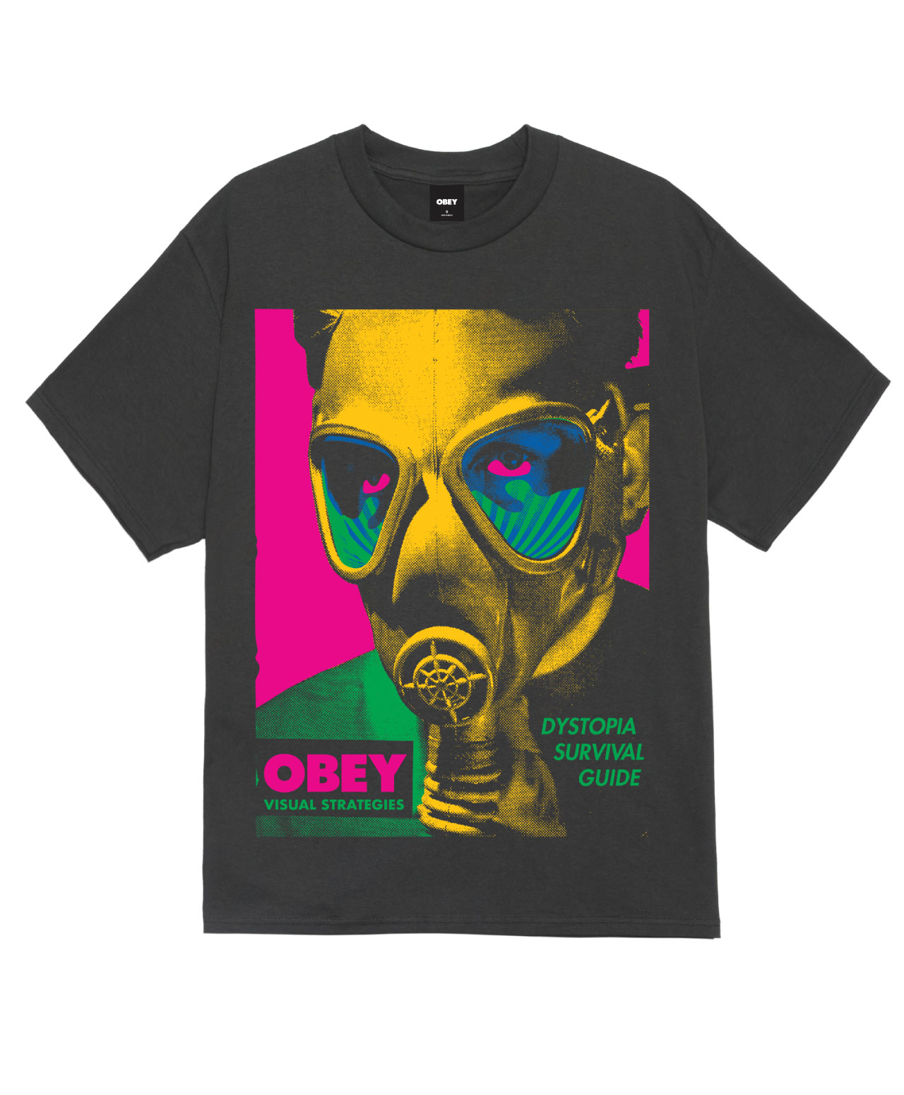 OBEY GAS MASK TEE VINTAGE BLACK