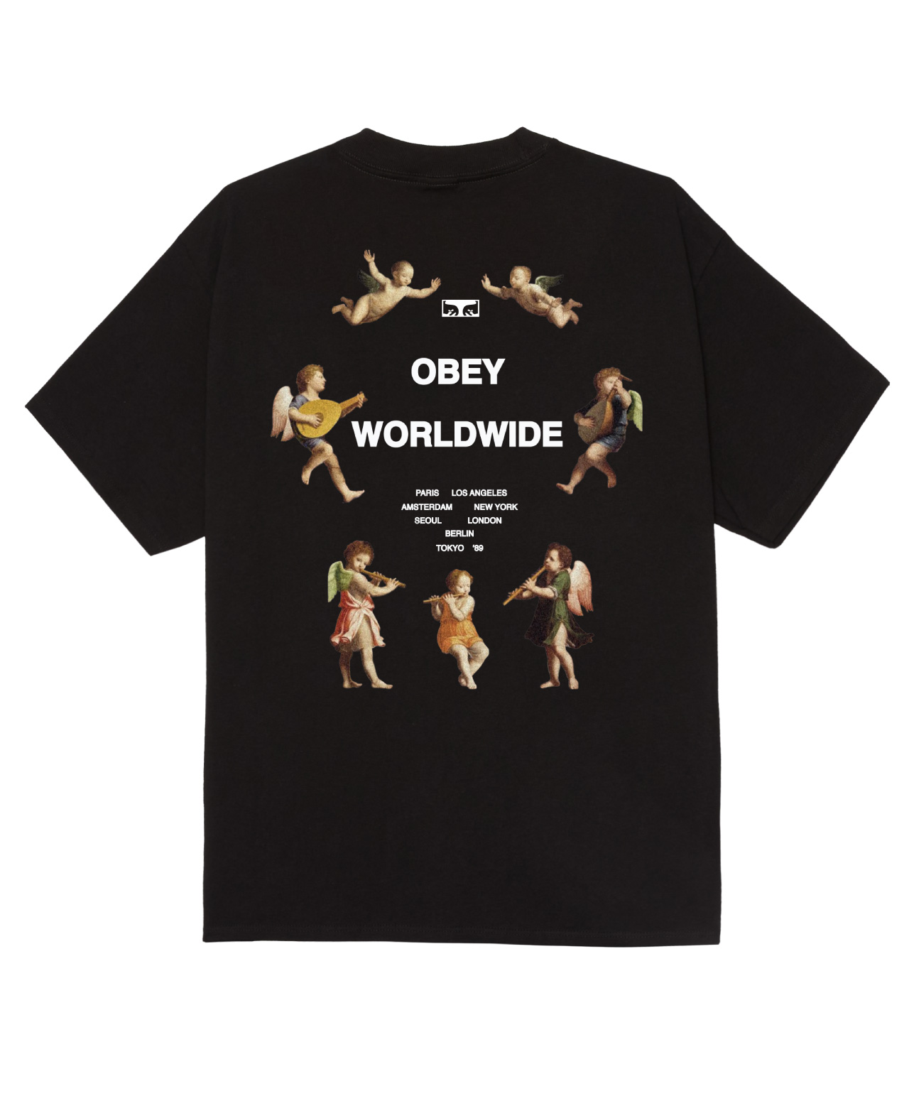 OBEY ANGELS ABOVE TEE BLACK