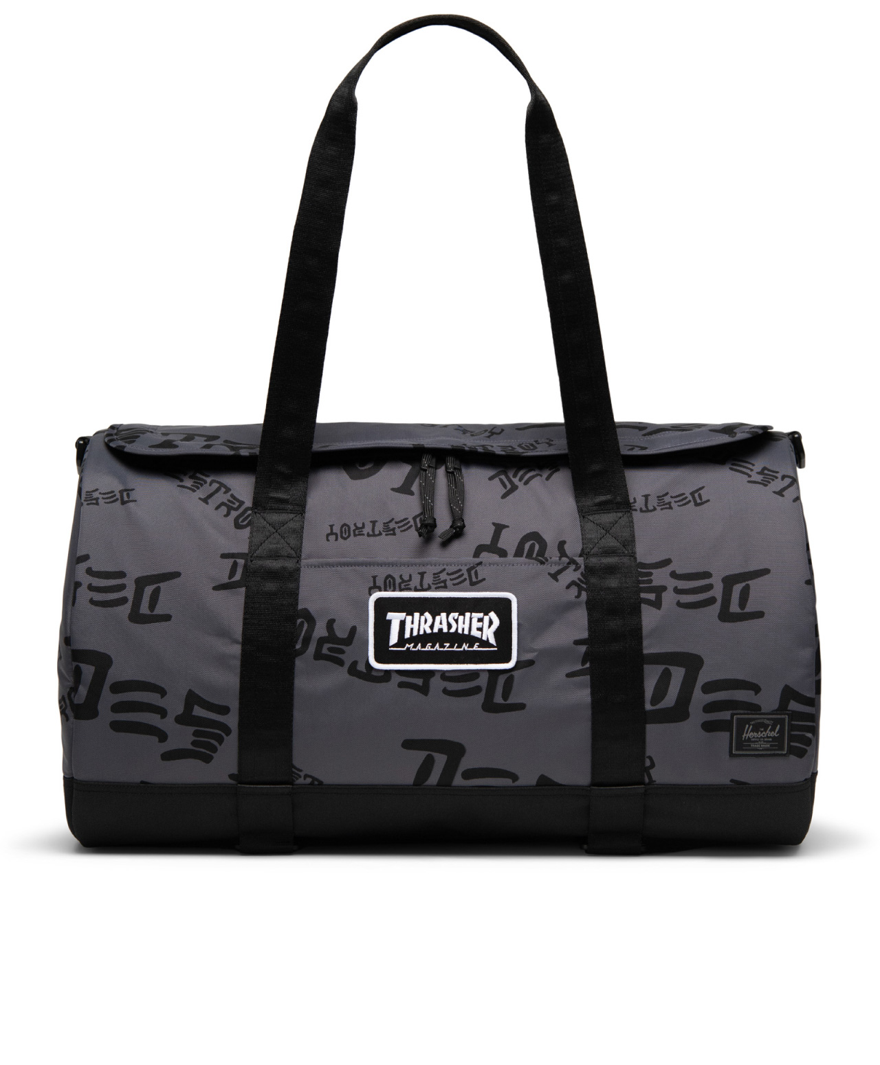 HERSCHEL X THRASHER HERITAGE SKATE DUFFLE BAG ASPHALT/BLACK DESTROY
