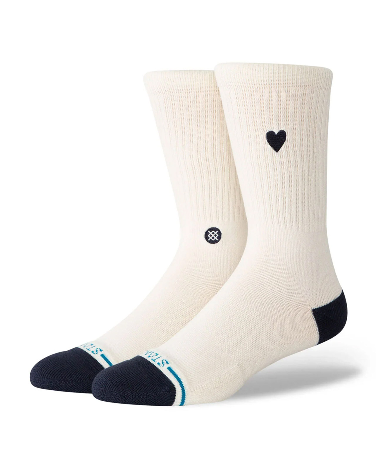 STANCE WOMENS HEART CREW SOCKS CANVAS