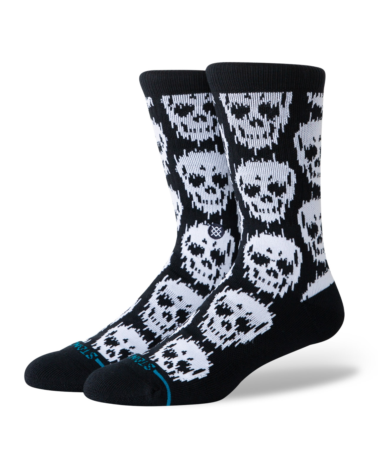 STANCE STATIC SKULL CREW SOCKS BLACK
