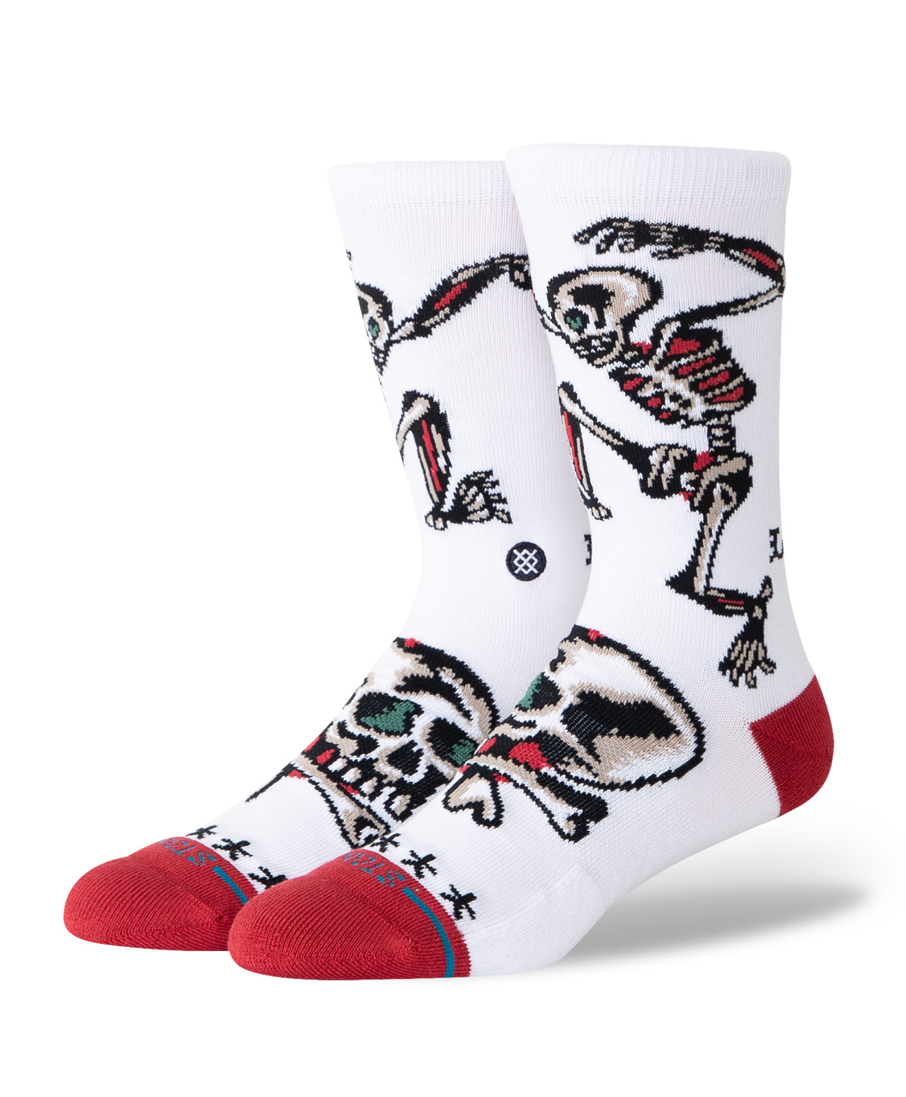 STANCE X BERT KRAK SKELETON CREW SOCKS WHITE