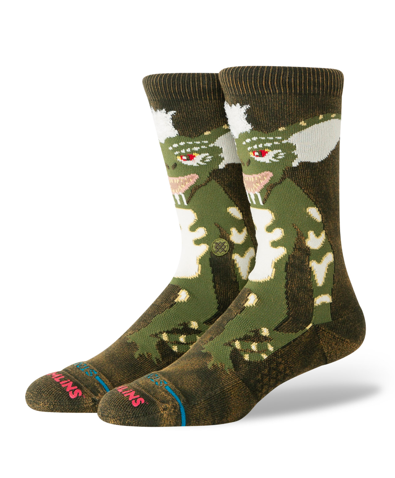 STANCE X GREMLINS STRIPE GREMLINS CREW SOCKS DARK GREEN