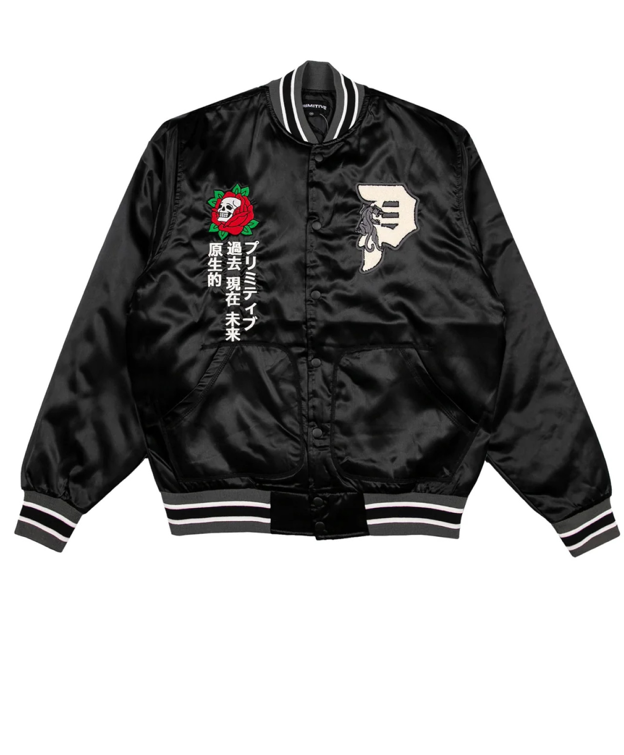 PRIMITIVE OUTSIDER VARSITY JACKET BLACK