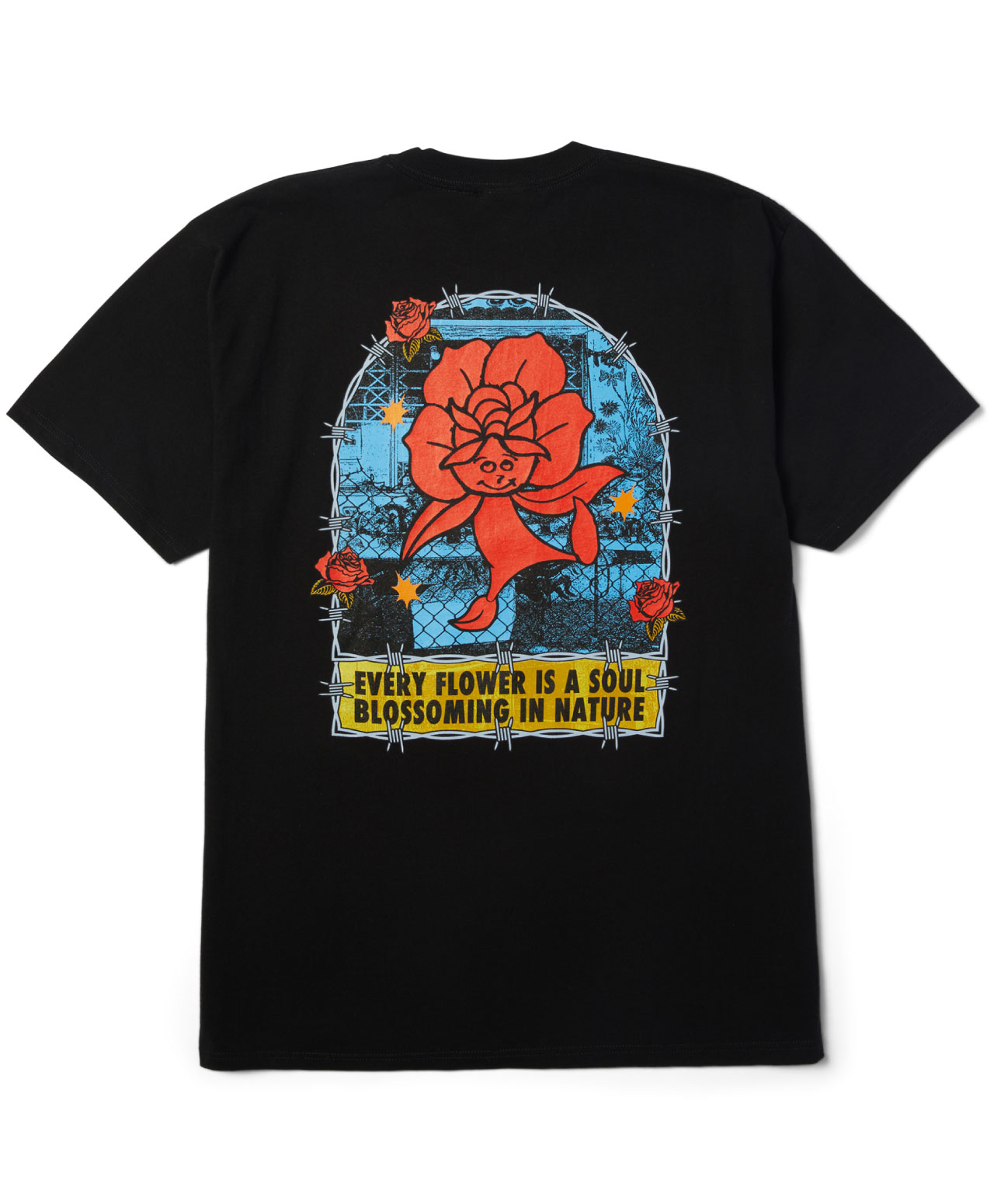 HUF FLOWER DISTRICT TEE BLACK