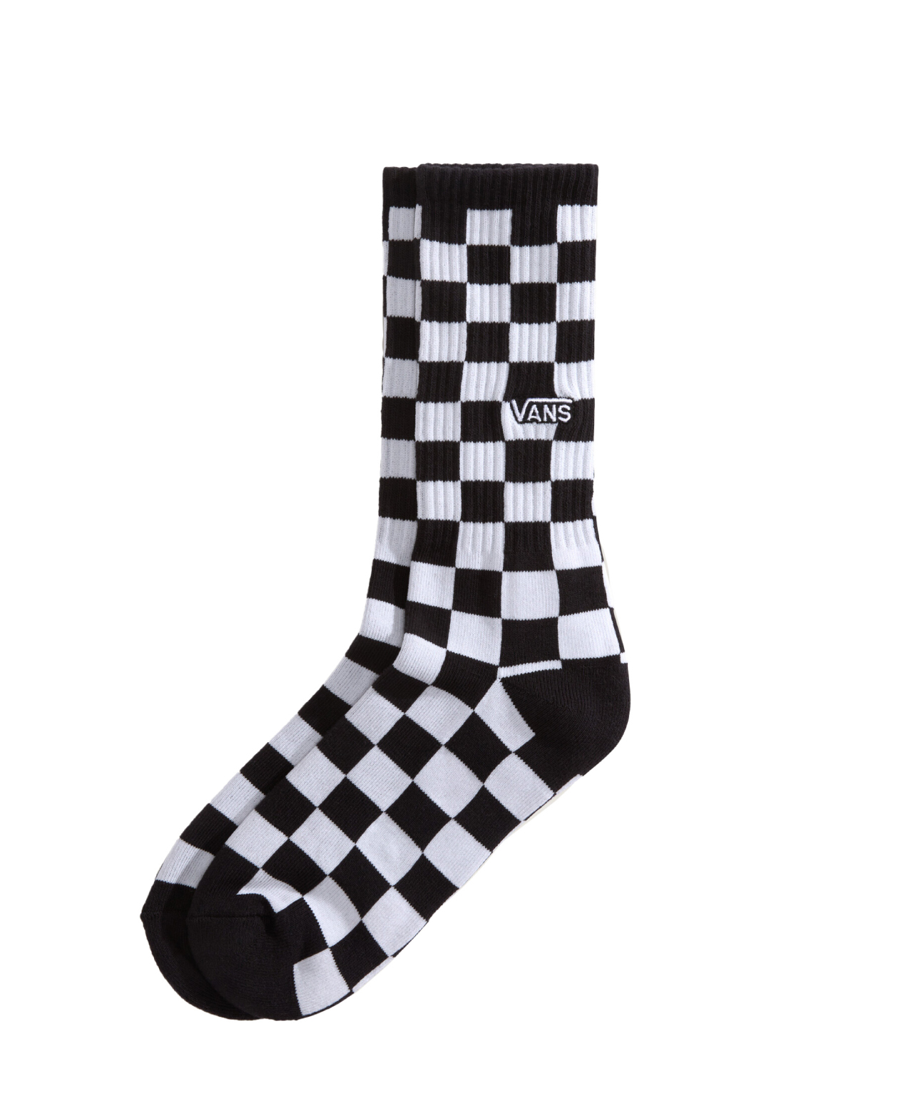 VANS CHECKER CREW SOCKS BLACK/WHITE