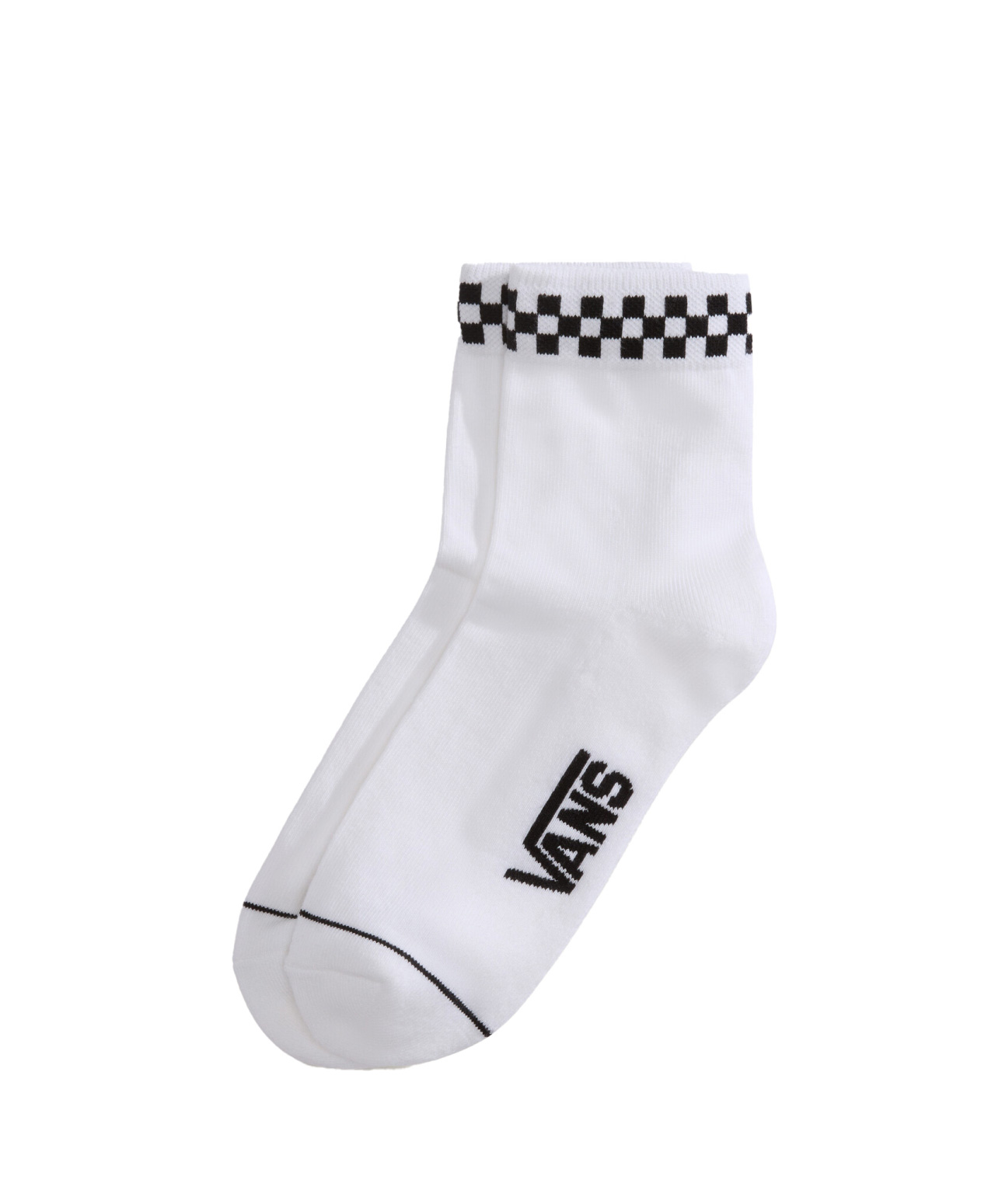 VANS PEEK-A-CHECK HALF CREW SOCKS WHITE/BLACK